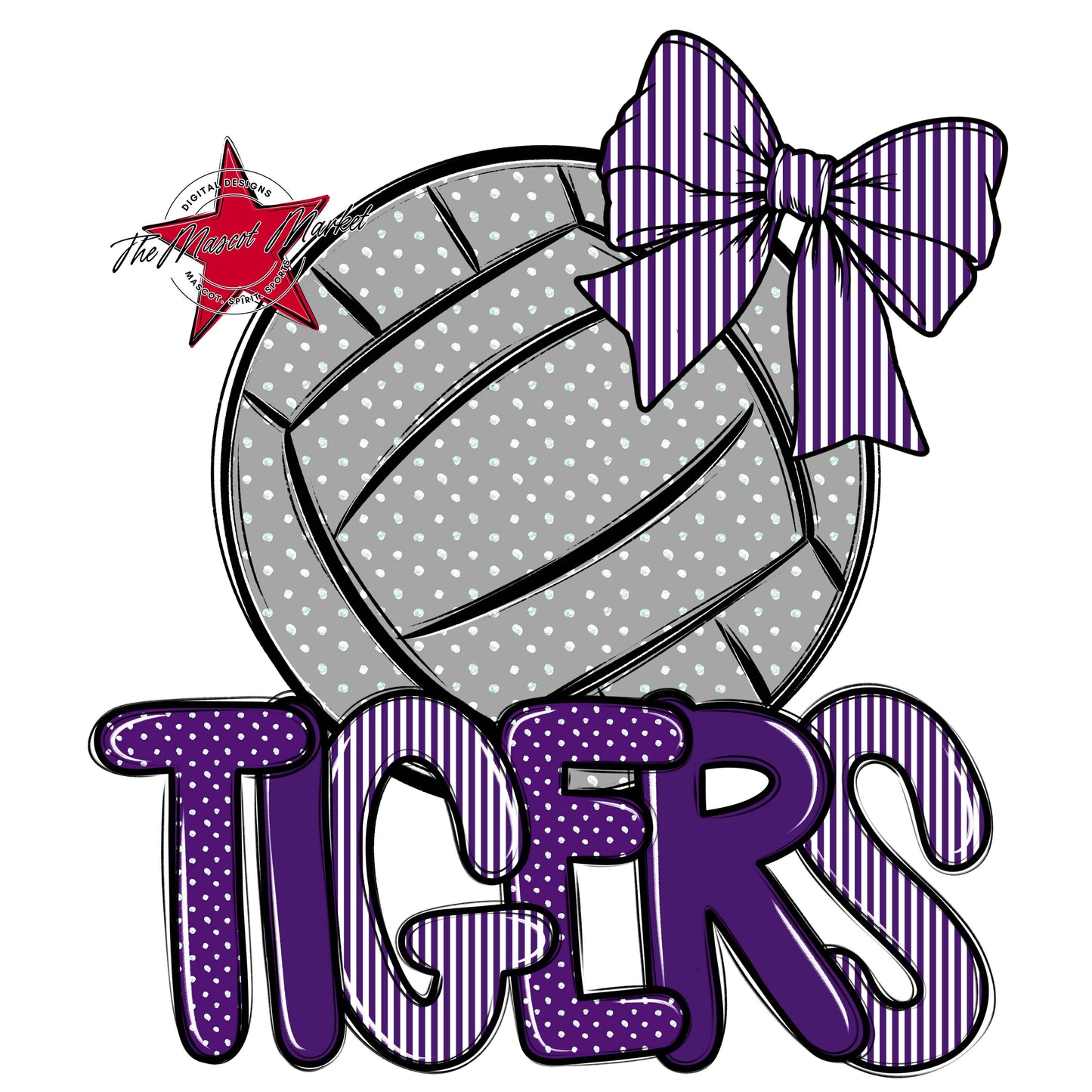 Tigers Volleyball Spirit Design-Purple