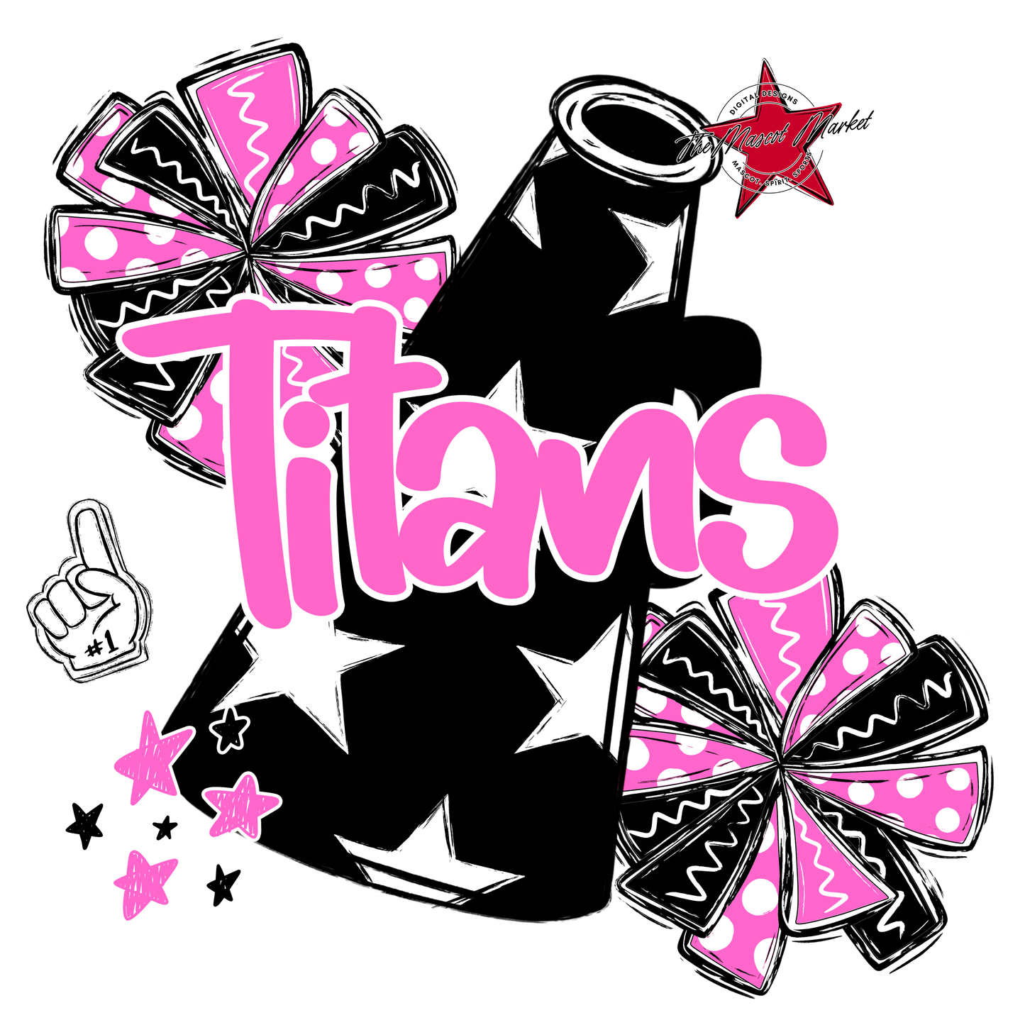 Titans Alpha Megaphone Design-Baby Pink
