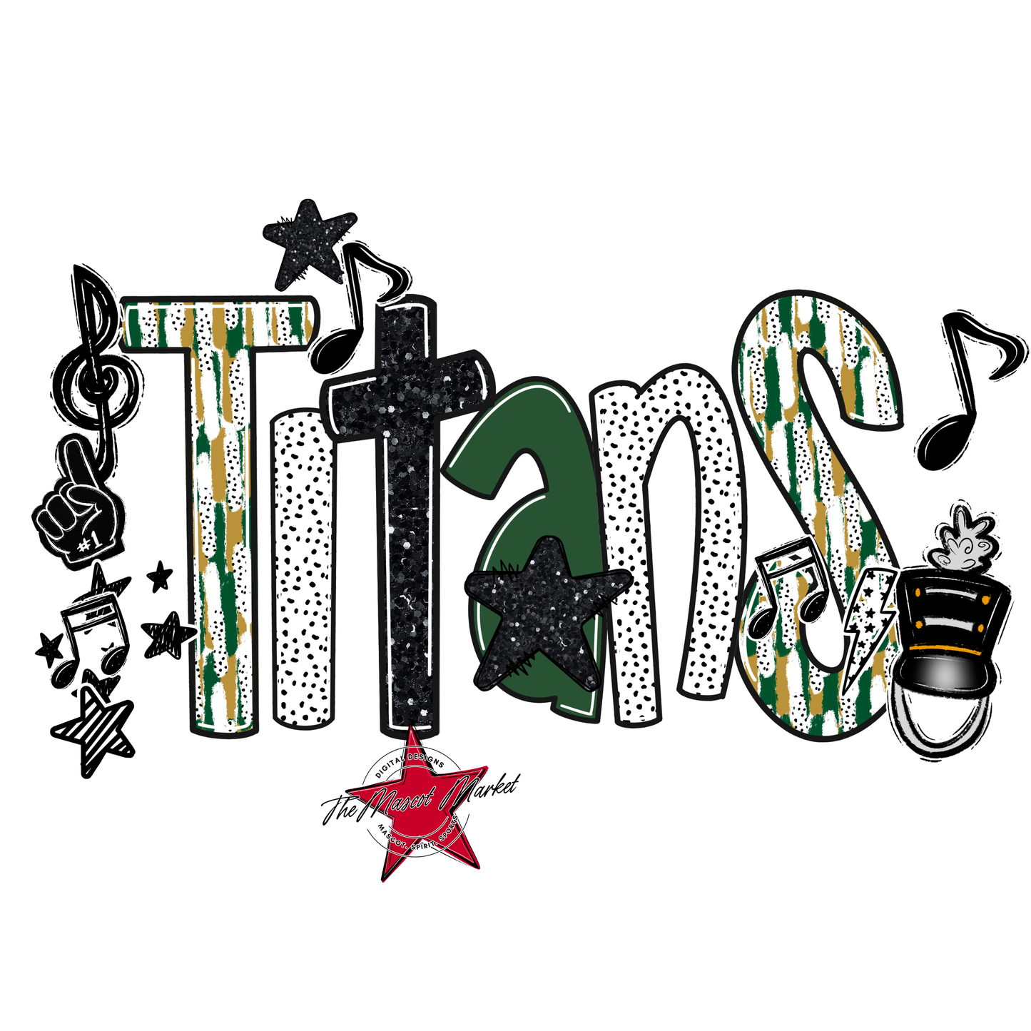 Titans Band Scrape-Green-Gold