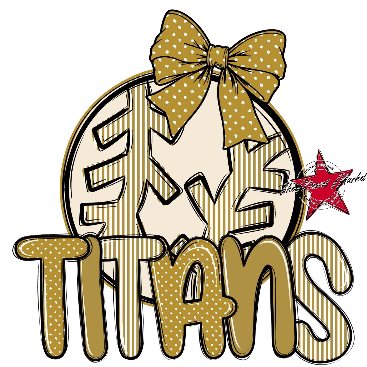 Titans Baseball-Softball Spirit Design-Gold