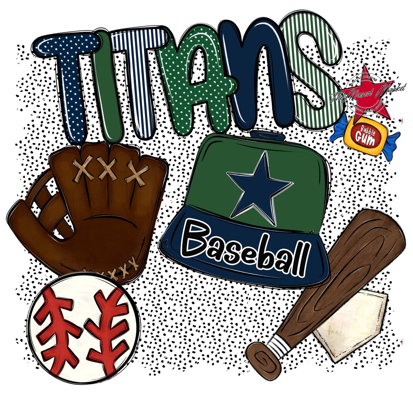 Titans Baseball Spirit-Navy & Green