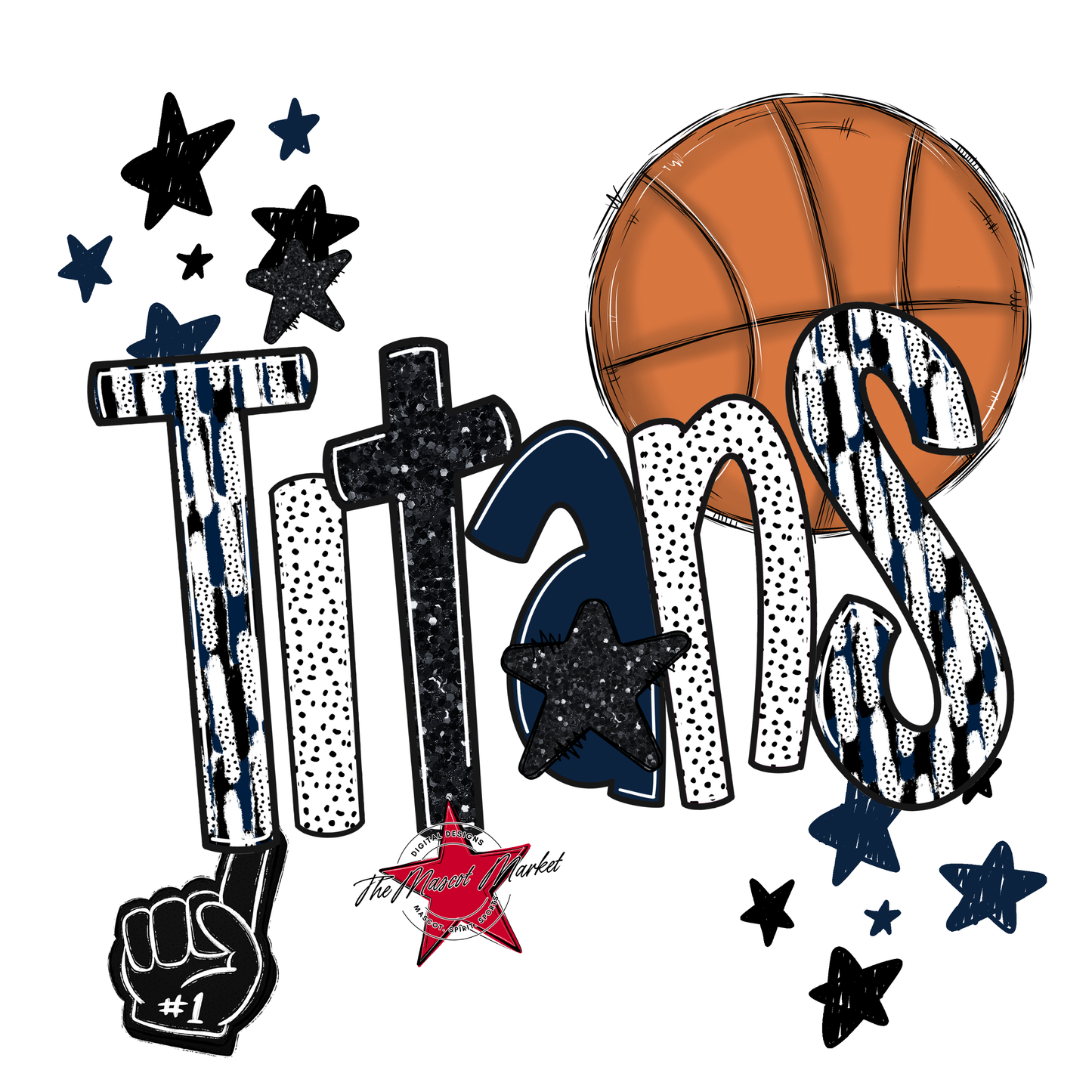 Titans Basketball Scrape-Navy
