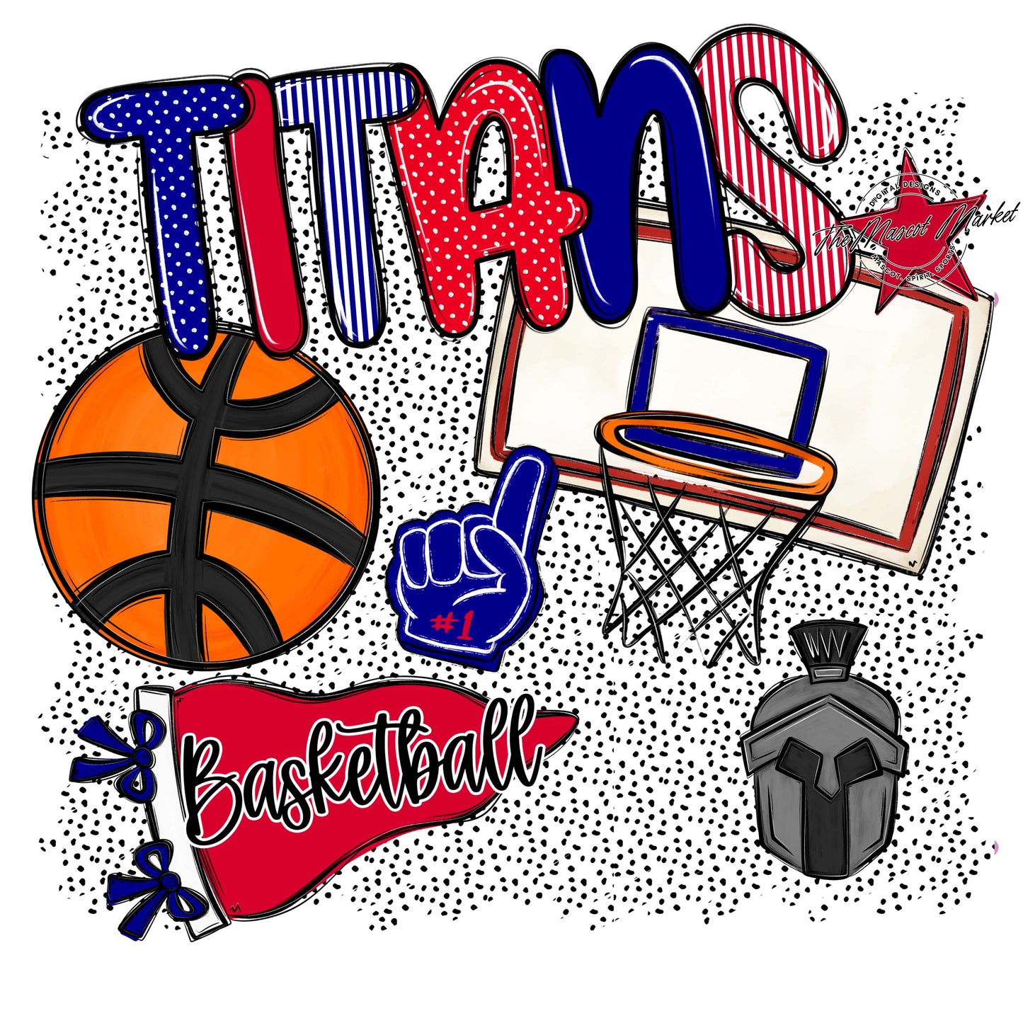 Titans Basketball Spirit-Blue & Red