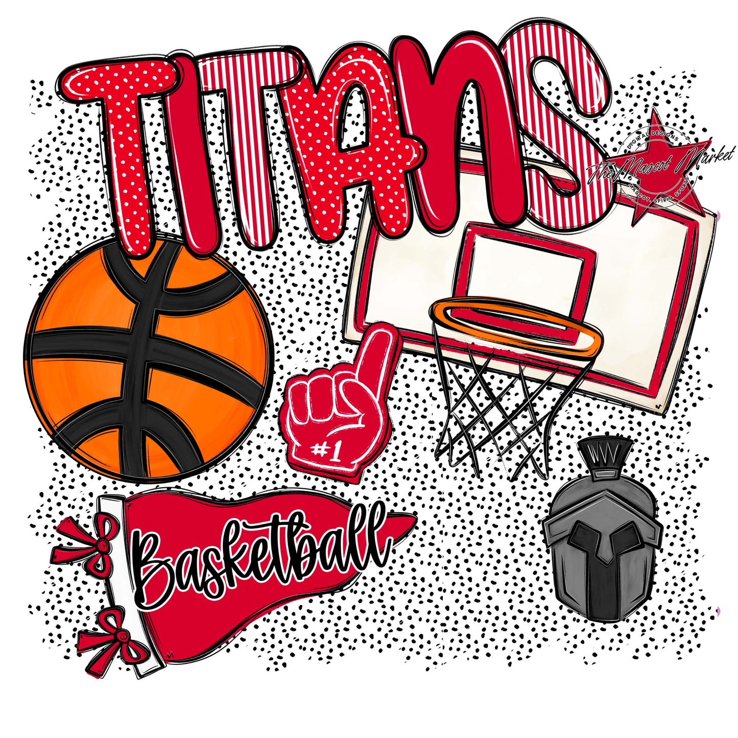 Titans Basketball Spirit-Red