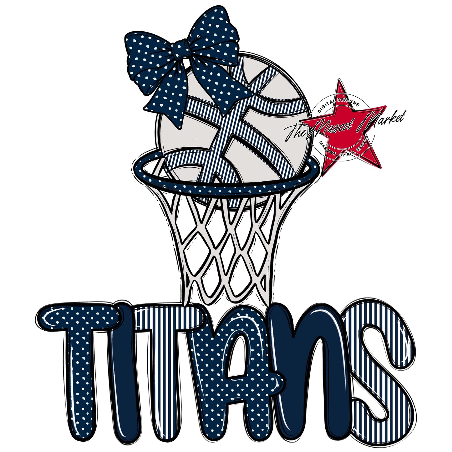 Titans Basketball Spirit Design-Navy