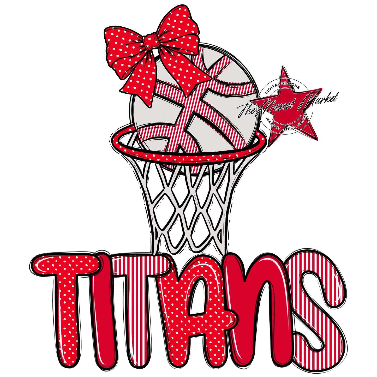 Titans Basketball Spirit Design-Red