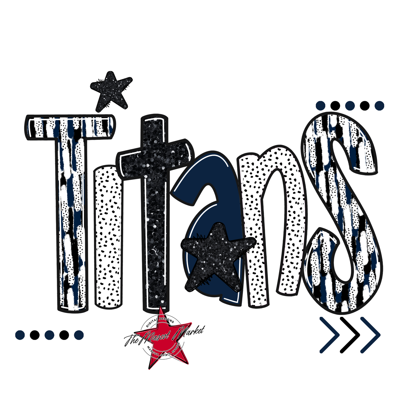 Titans Brushstroke Alpha w Arrows-Navy