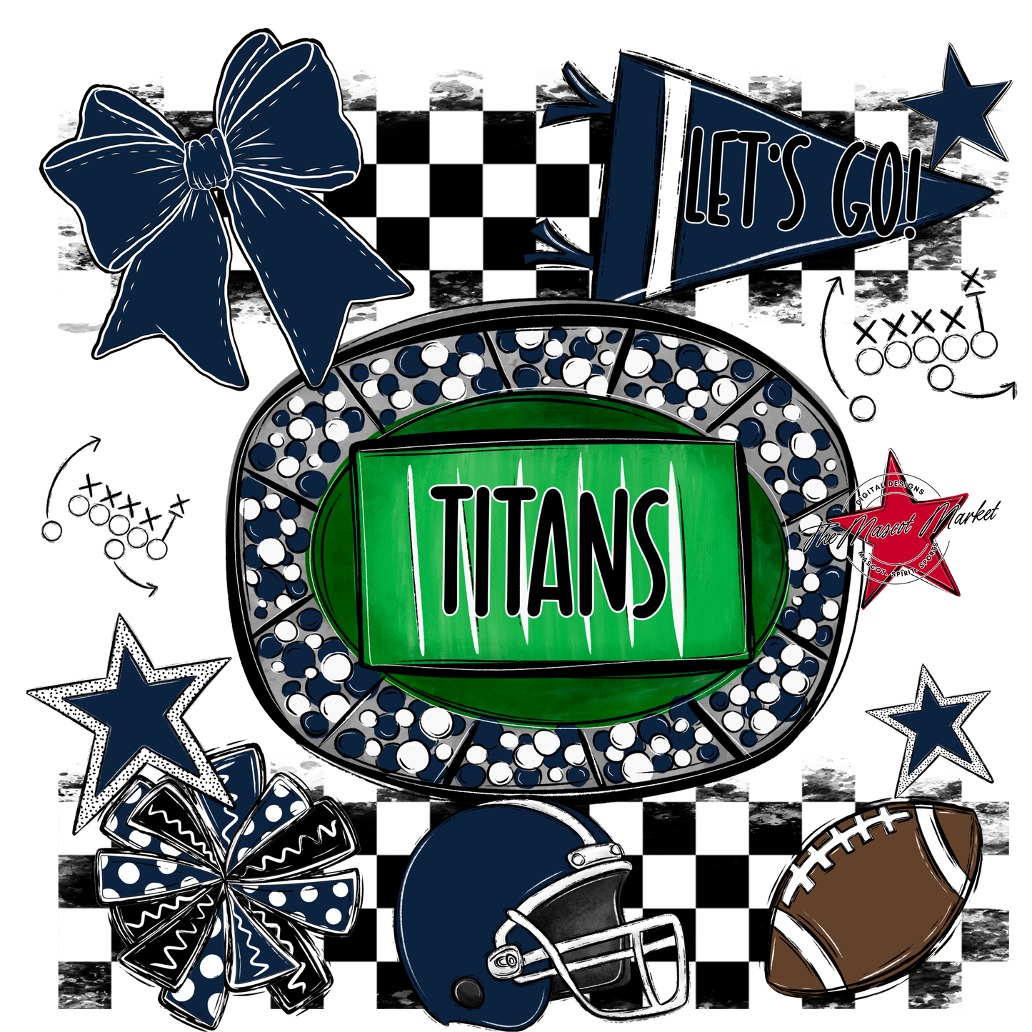 Titans Checkers Spirit Design-Navy