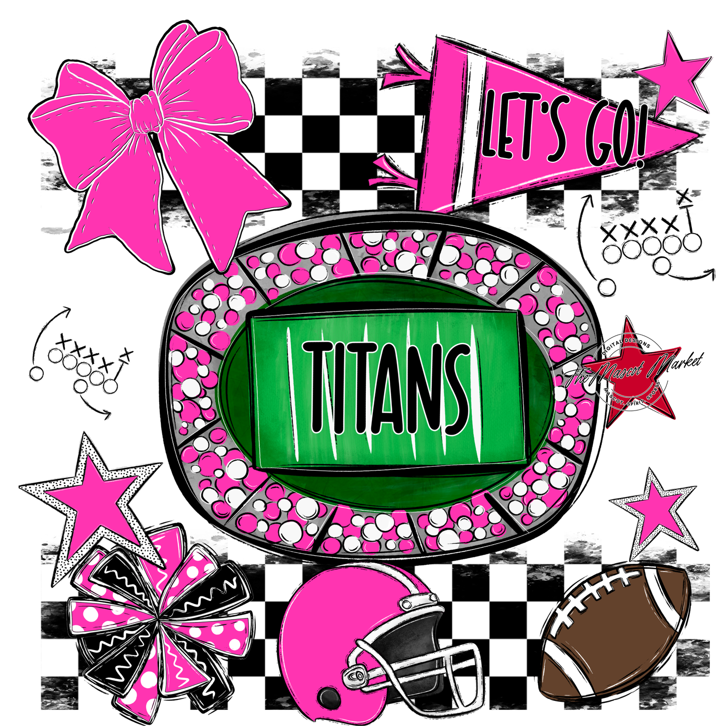Titans Checkers Spirit Design-Pink