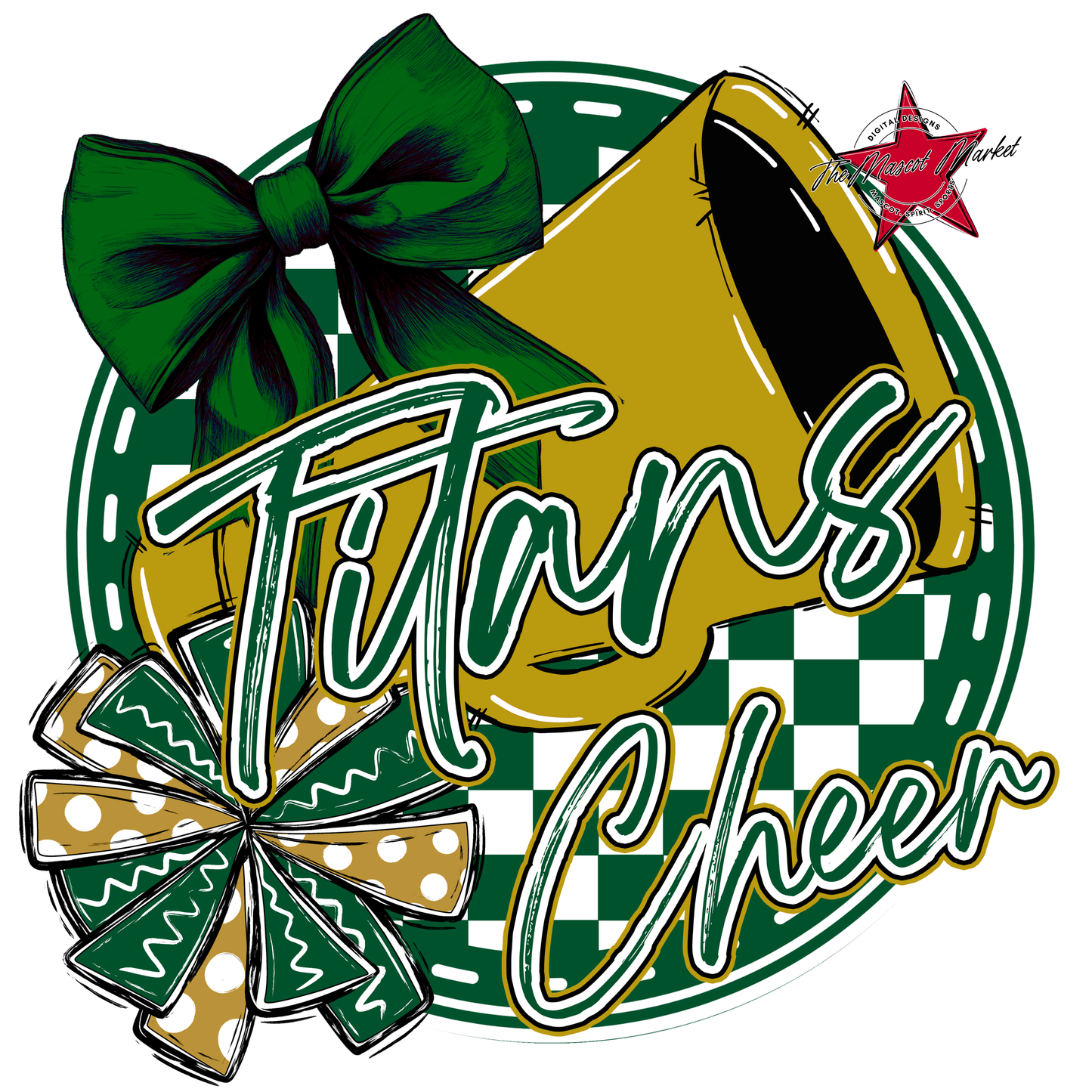 Titans Circle Cheer Design-Green-Gold