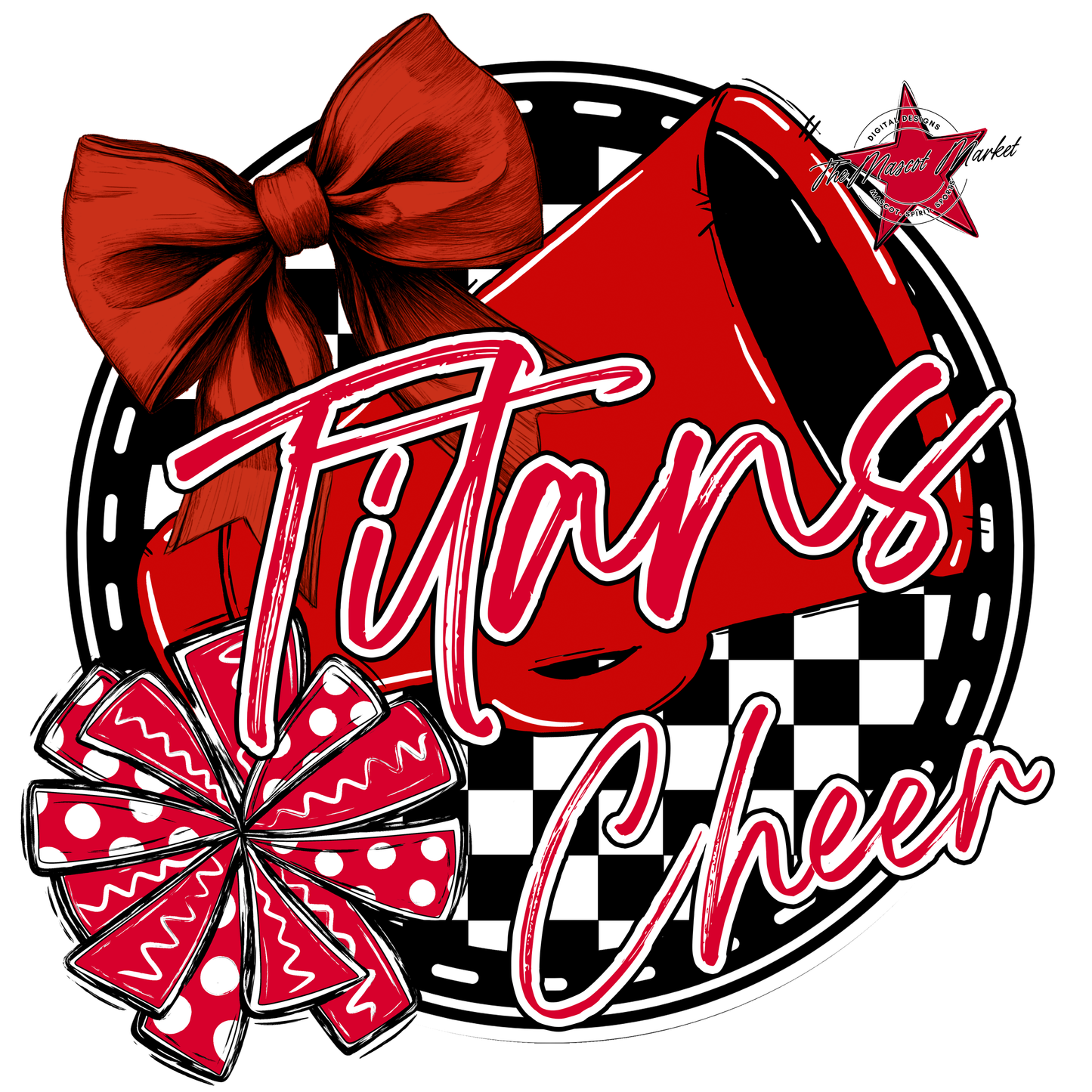 Titans Circle Cheer Design-Red