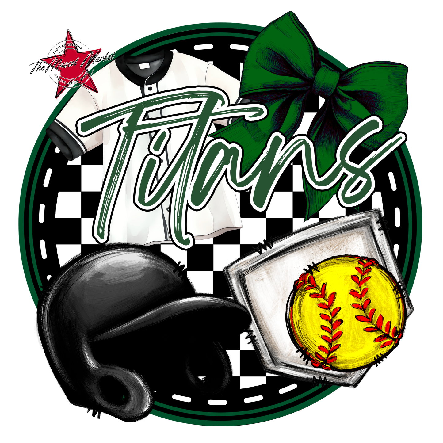 Titans Circle Softball Design-Green