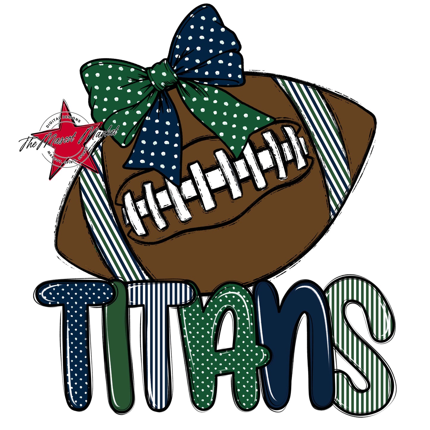 Titans Football Spirit Design-Navy & Green