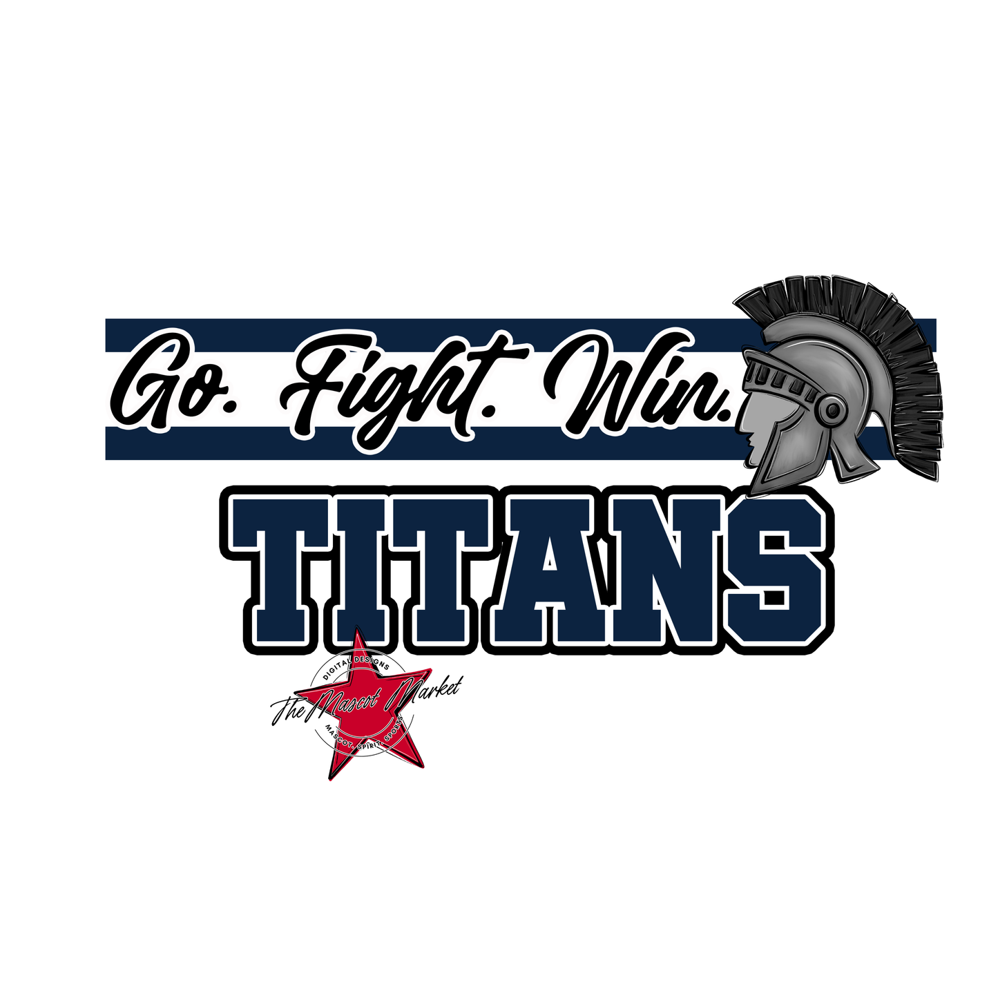 Titans Go Fight Win Mascot Lines-Navy