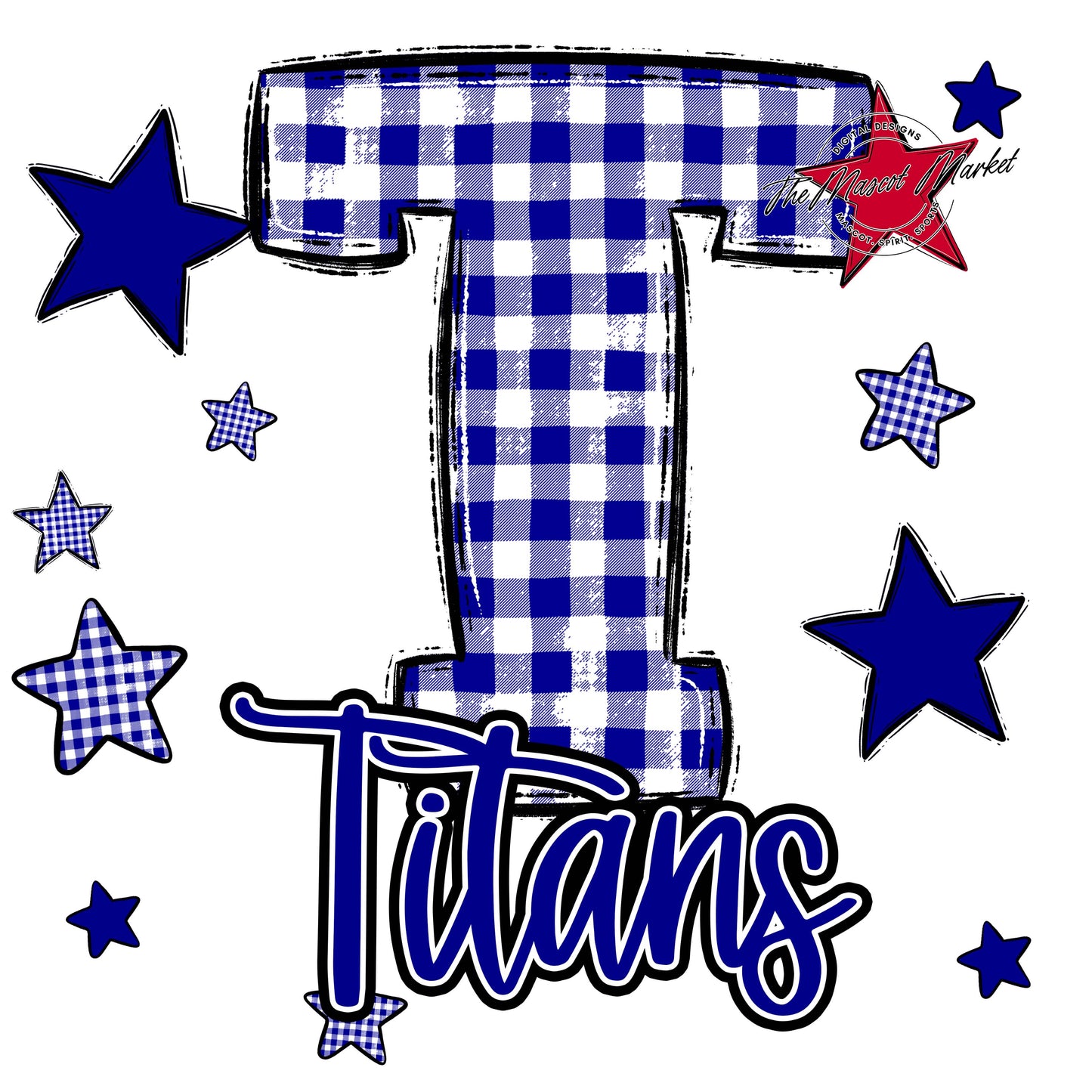 Titans Plaid Star Design-Blue