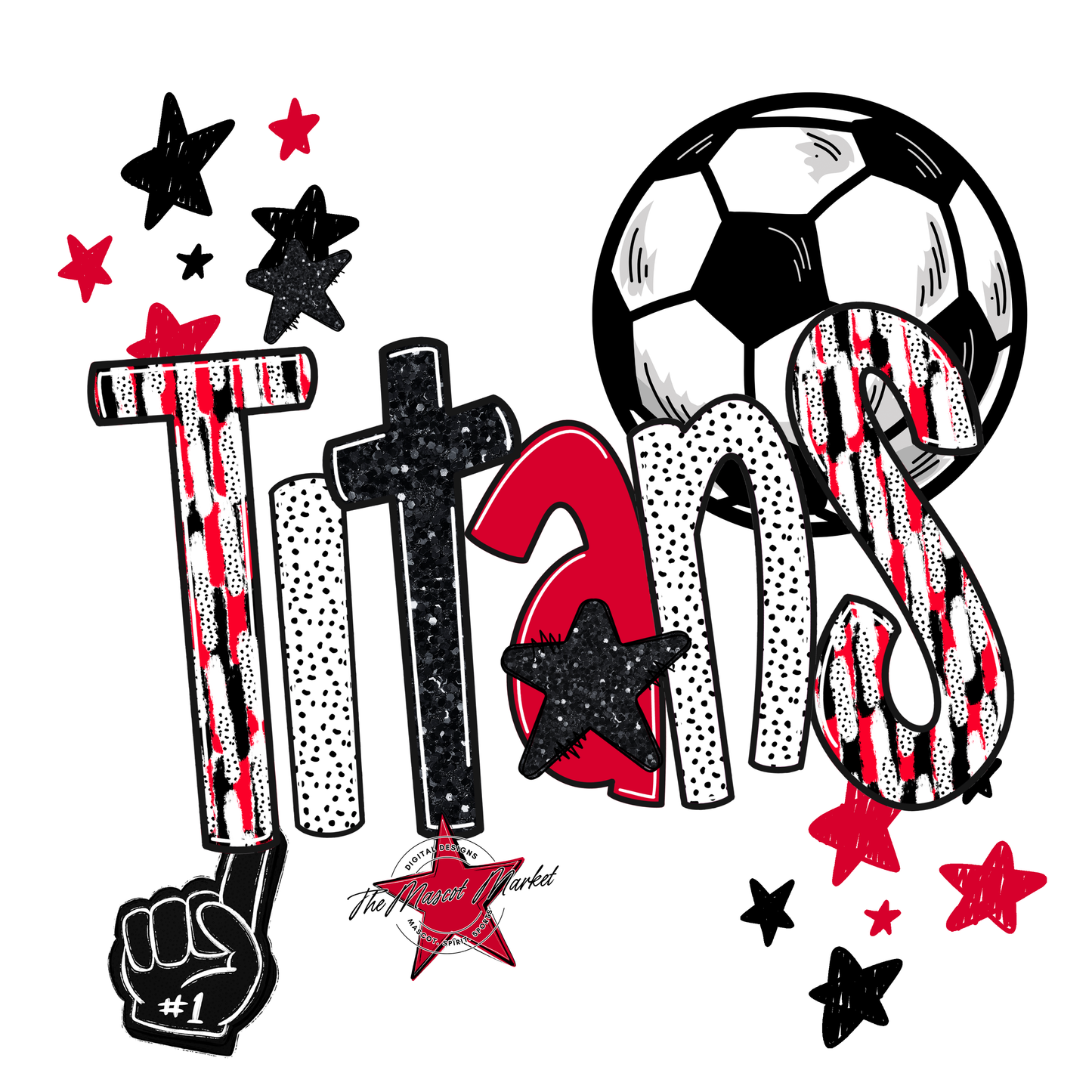 Titans Soccer Scrape-Red