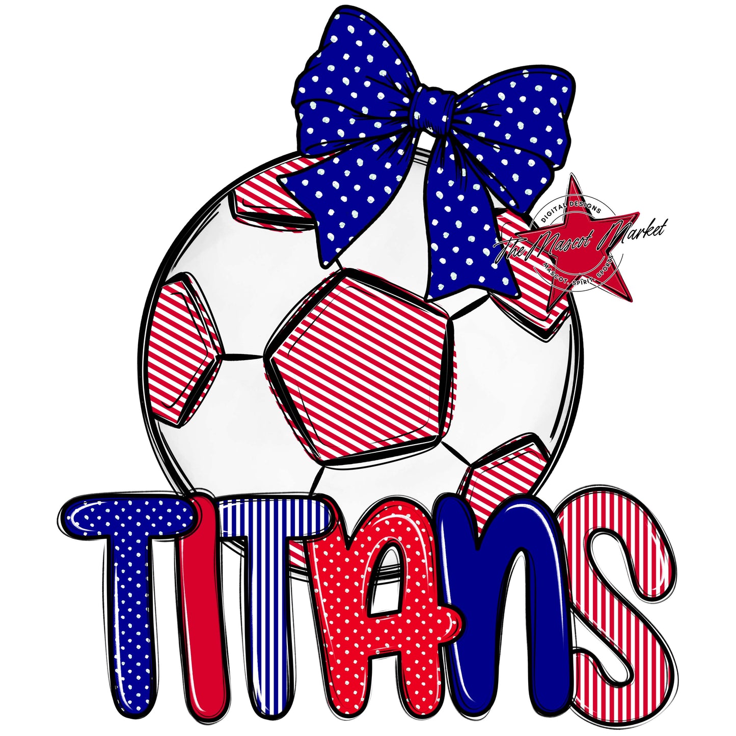 Titans Soccer Spirit Design-Blue & Red