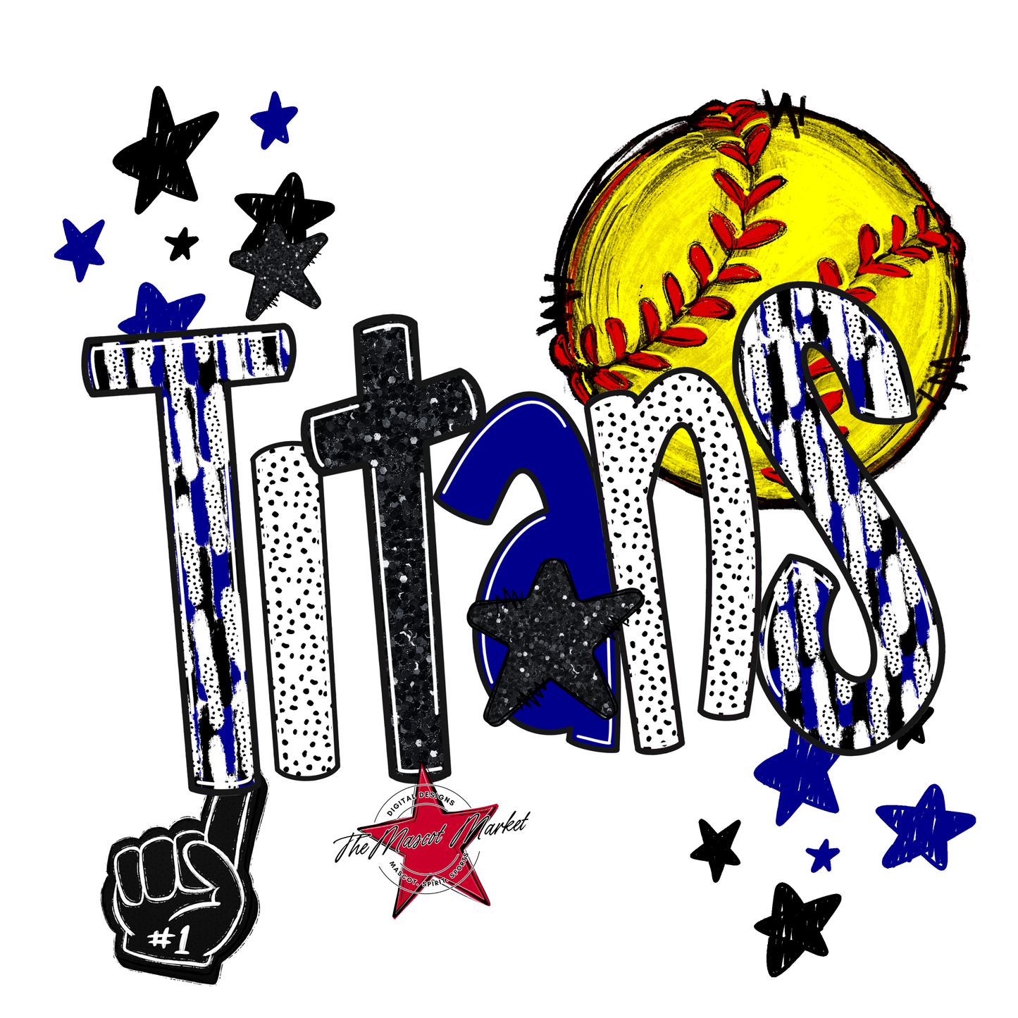 Titans Softball Scrape-Blue