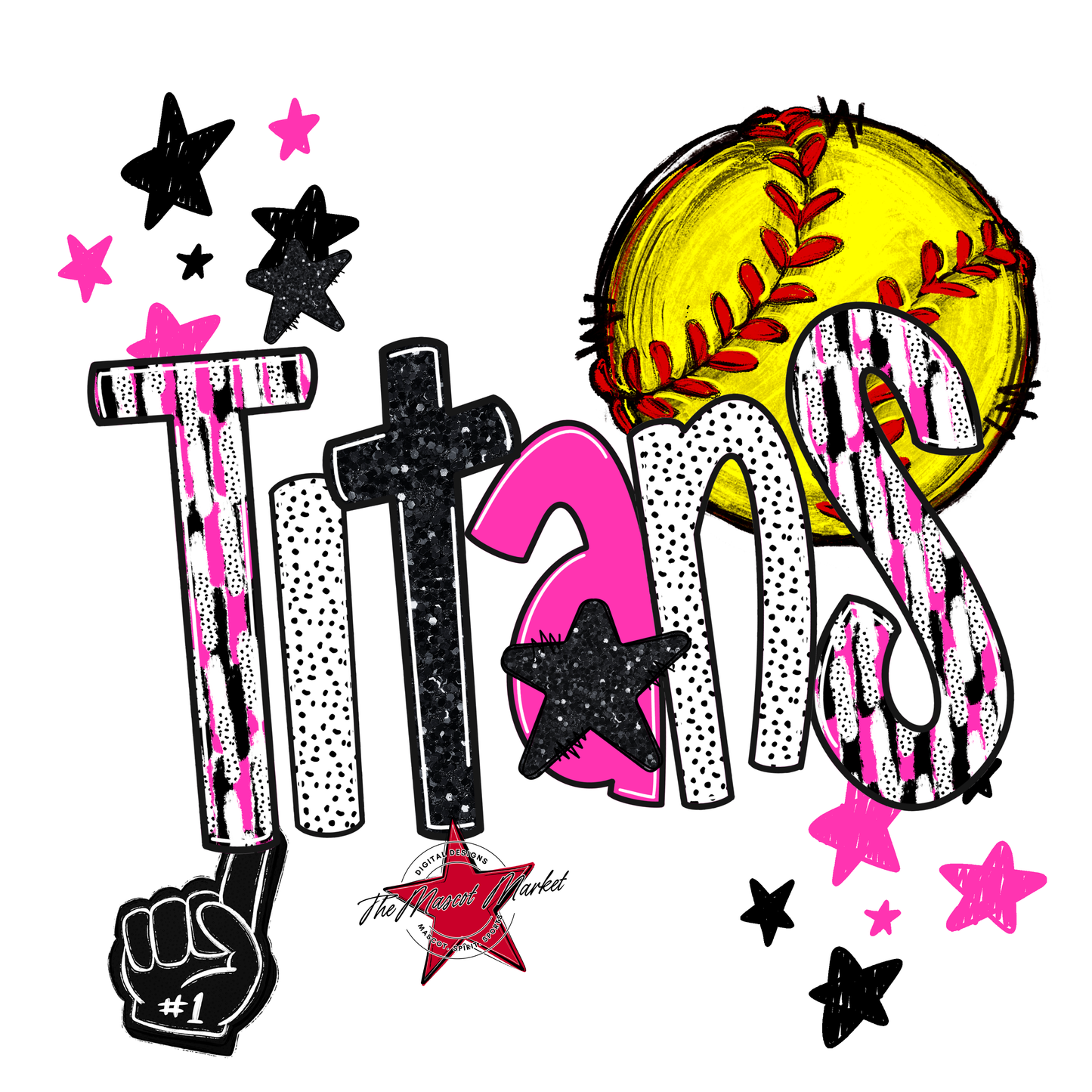 Titans Softball Scrape-Pink