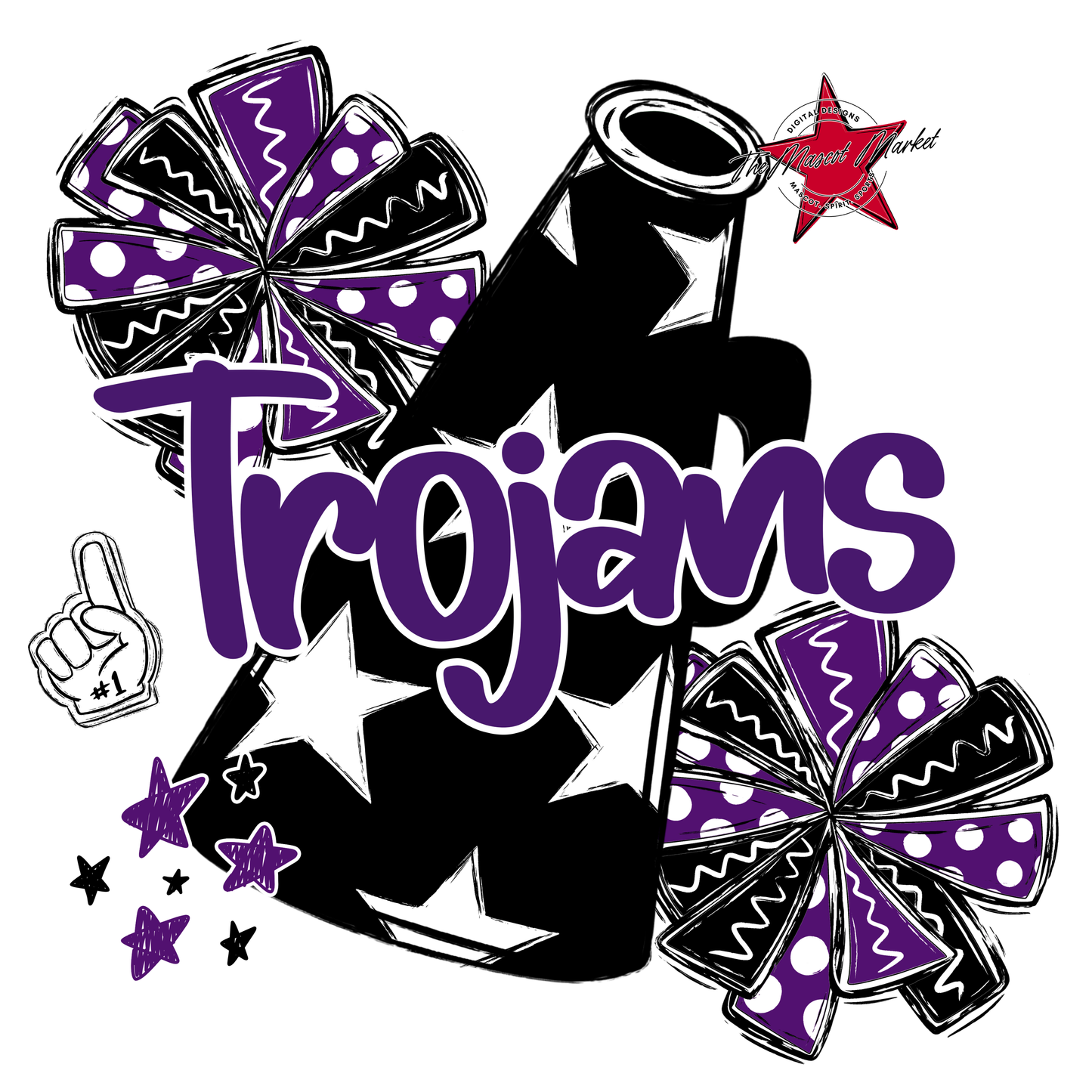 Trojans Alpha Megaphone Design-Purple