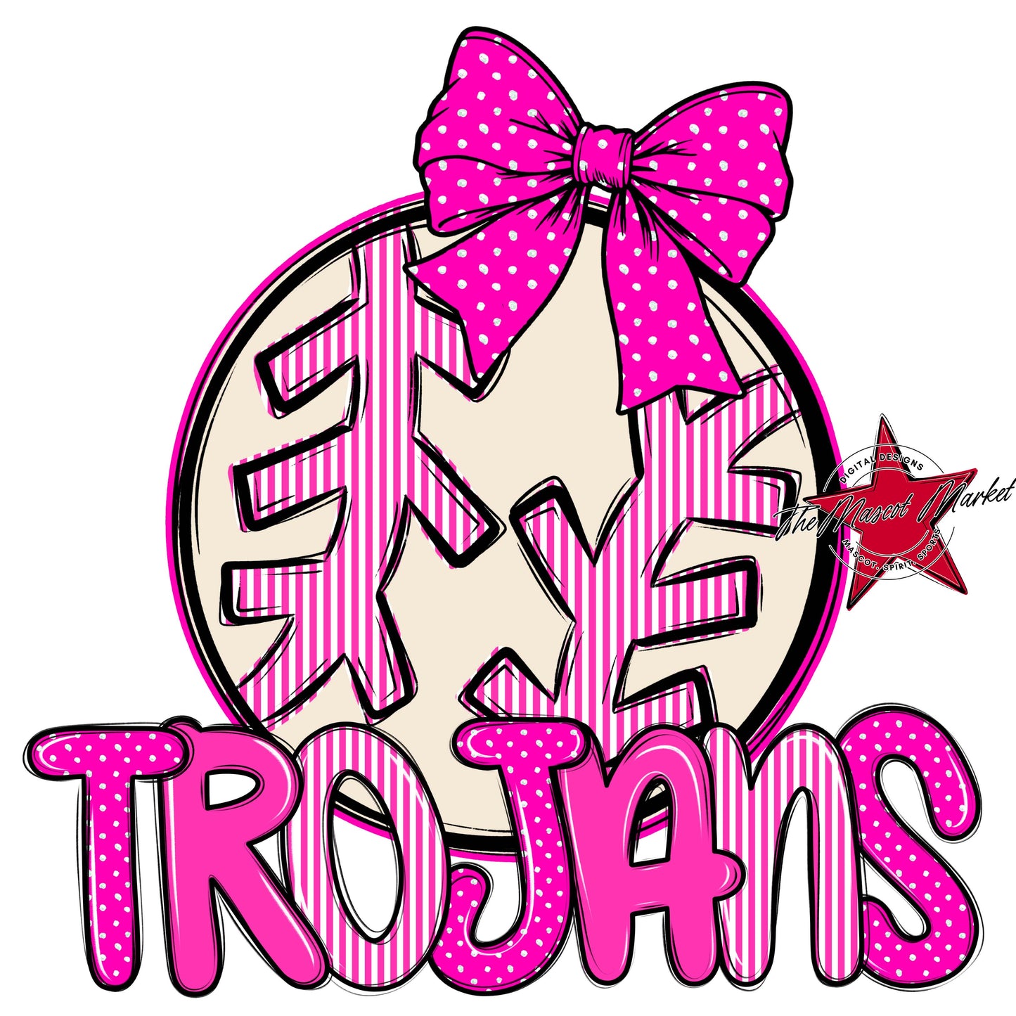 Trojans Baseball-Softball Spirit Design-Pink