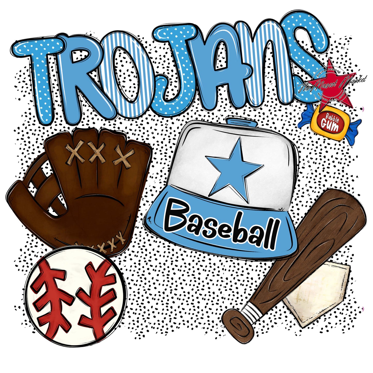 Trojans Baseball Spirit-Carolina Blue
