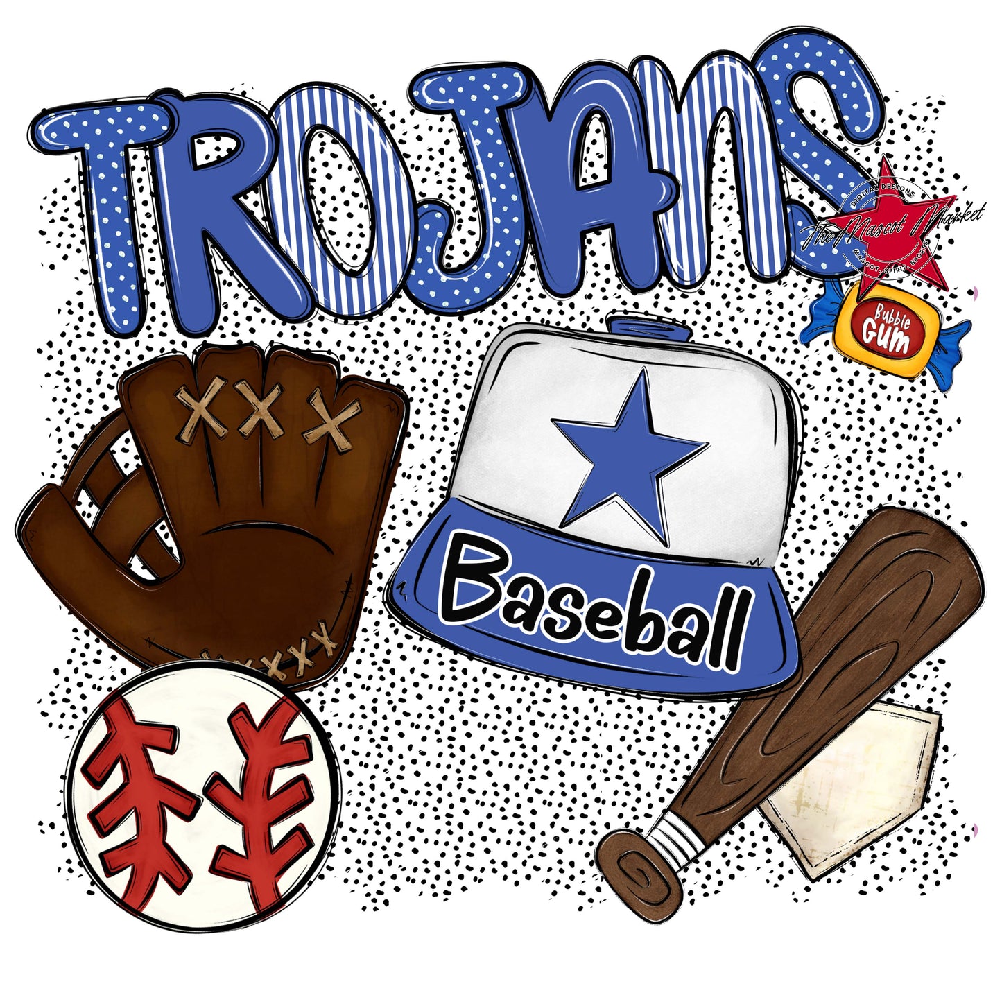 Trojans Baseball Spirit-Off Blue