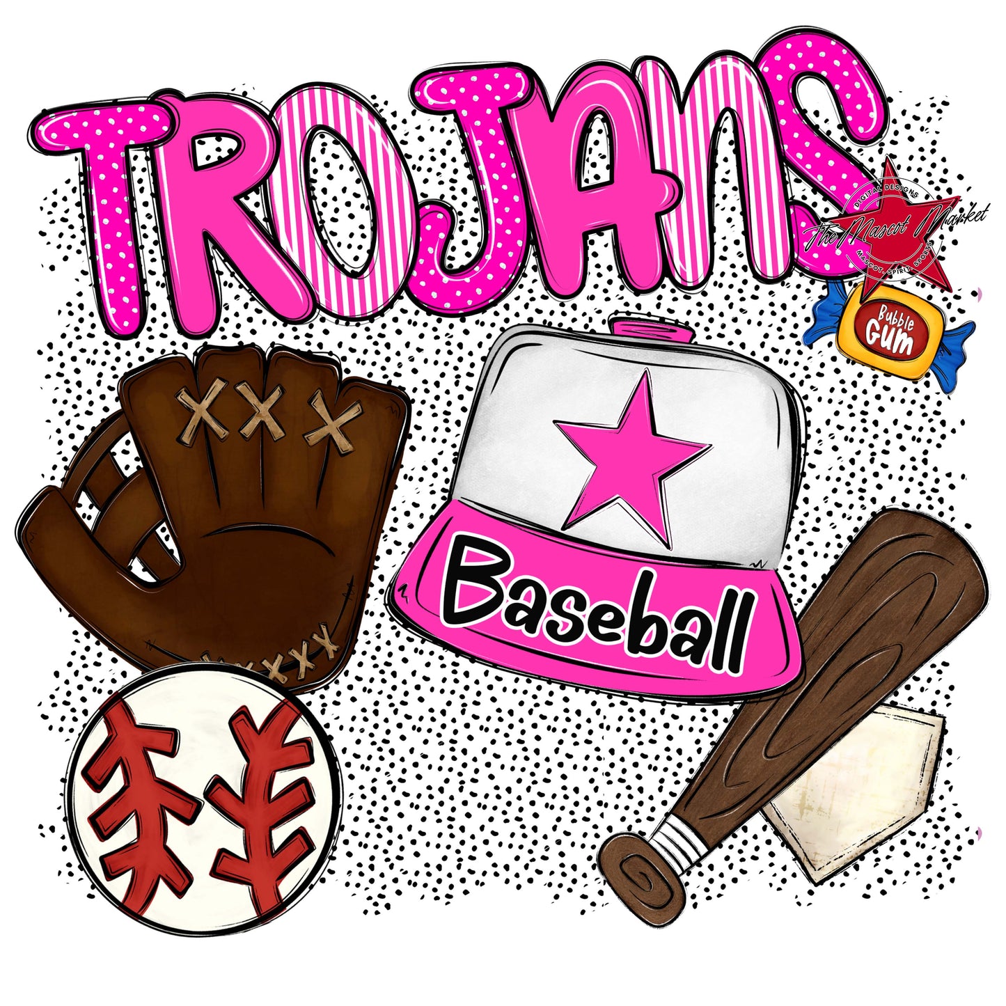 Trojans Baseball Spirit-Pink