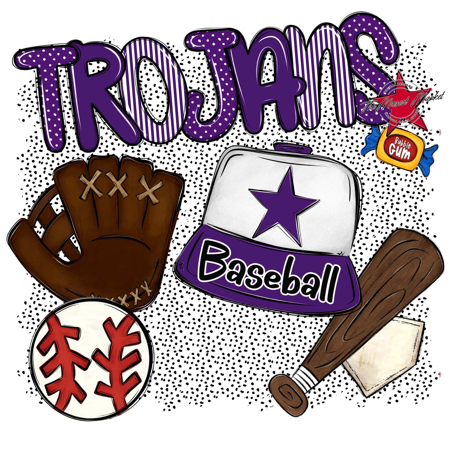 Trojans Baseball Spirit-Purple