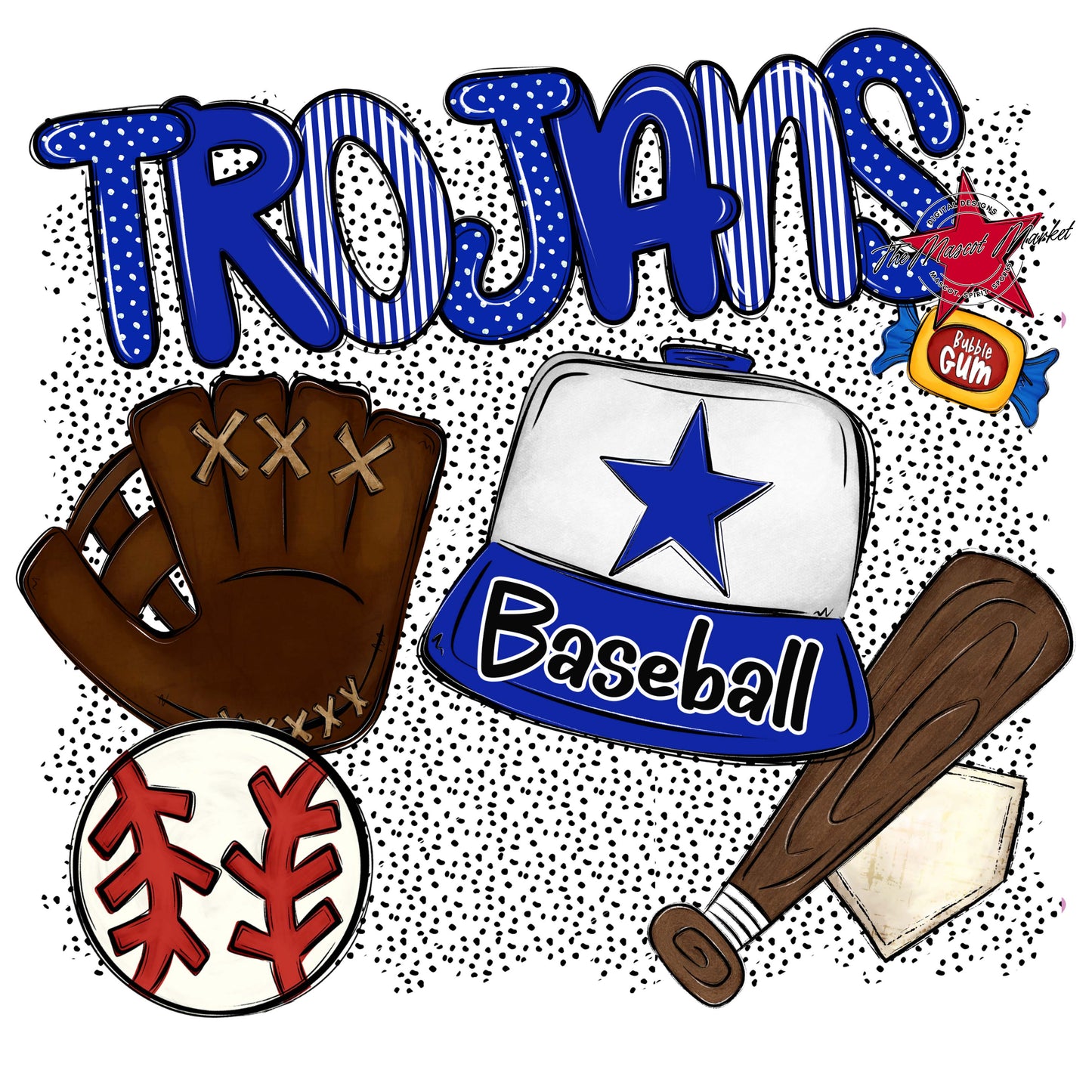 Trojans Baseball Spirit-Royal Blue