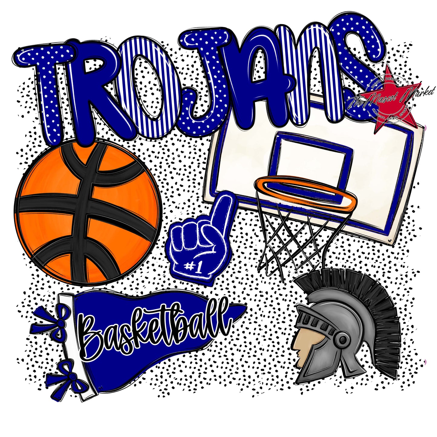 Trojans Basketball Spirit-Blue