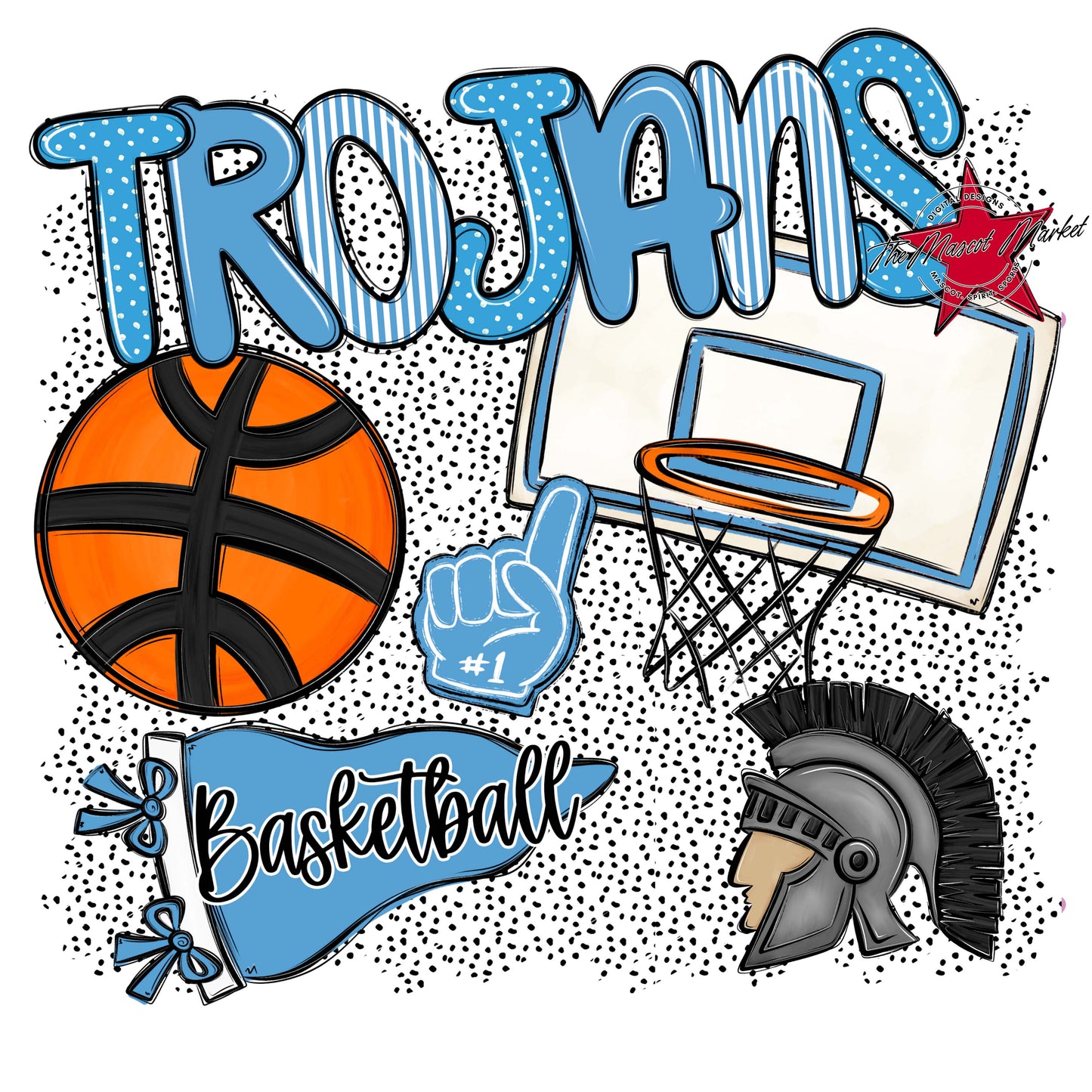 Trojans Basketball Spirit-Carolina Blue