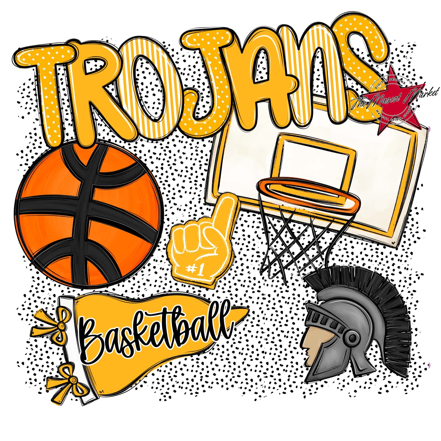 Trojans Basketball Spirit-Yellow