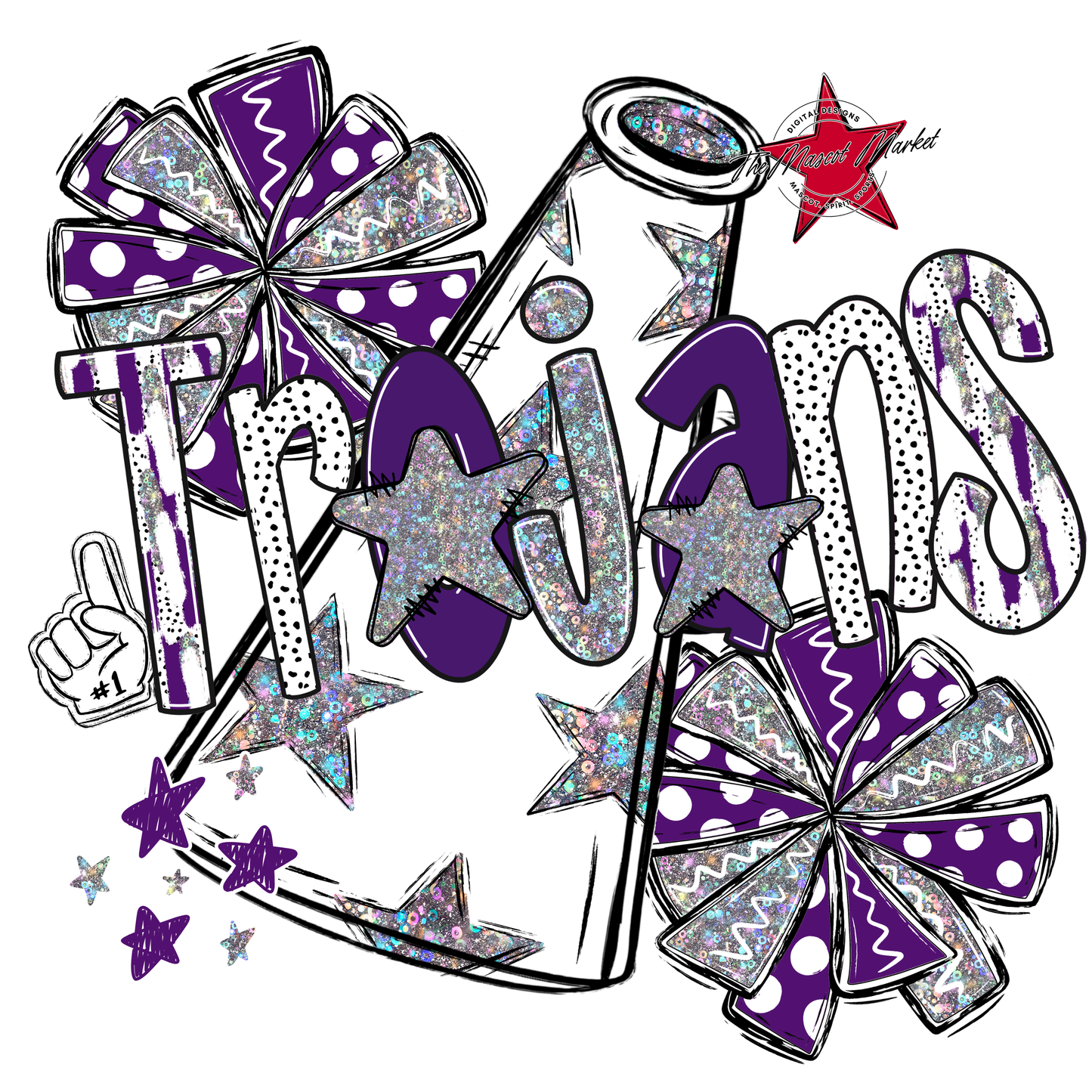 Trojans Cheer Megaphone Scrape-Purple