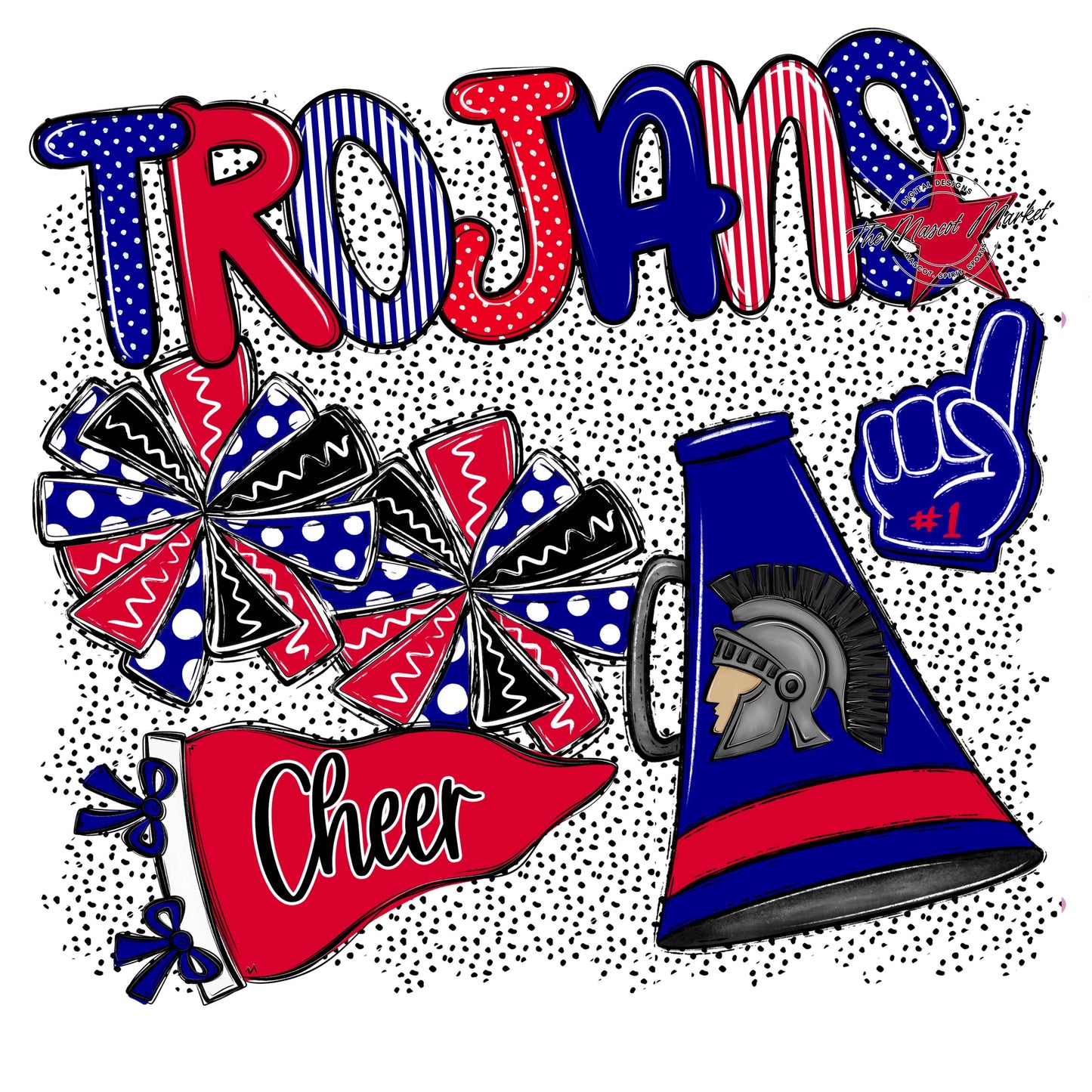 Trojans Cheer Spirit-Blue & Red
