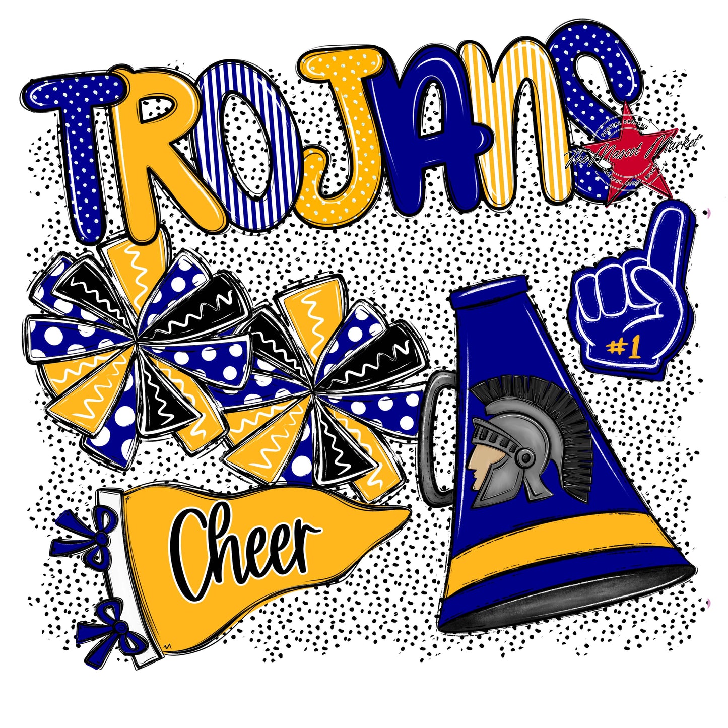 Trojans Cheer Spirit-Blue & Yellow