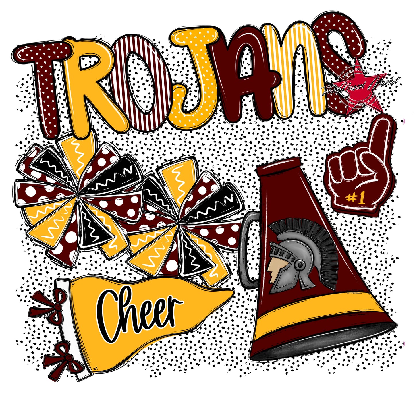Trojans Cheer Spirit-Maroon & Yellow