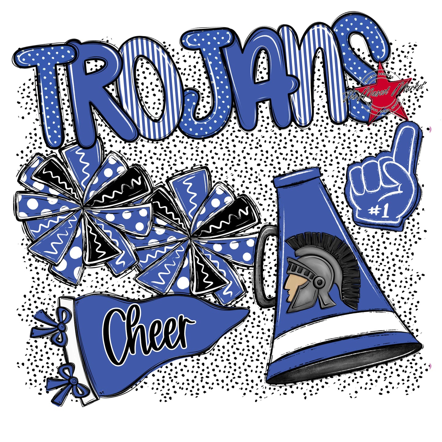 Trojans Cheer Spirit-Off Blue