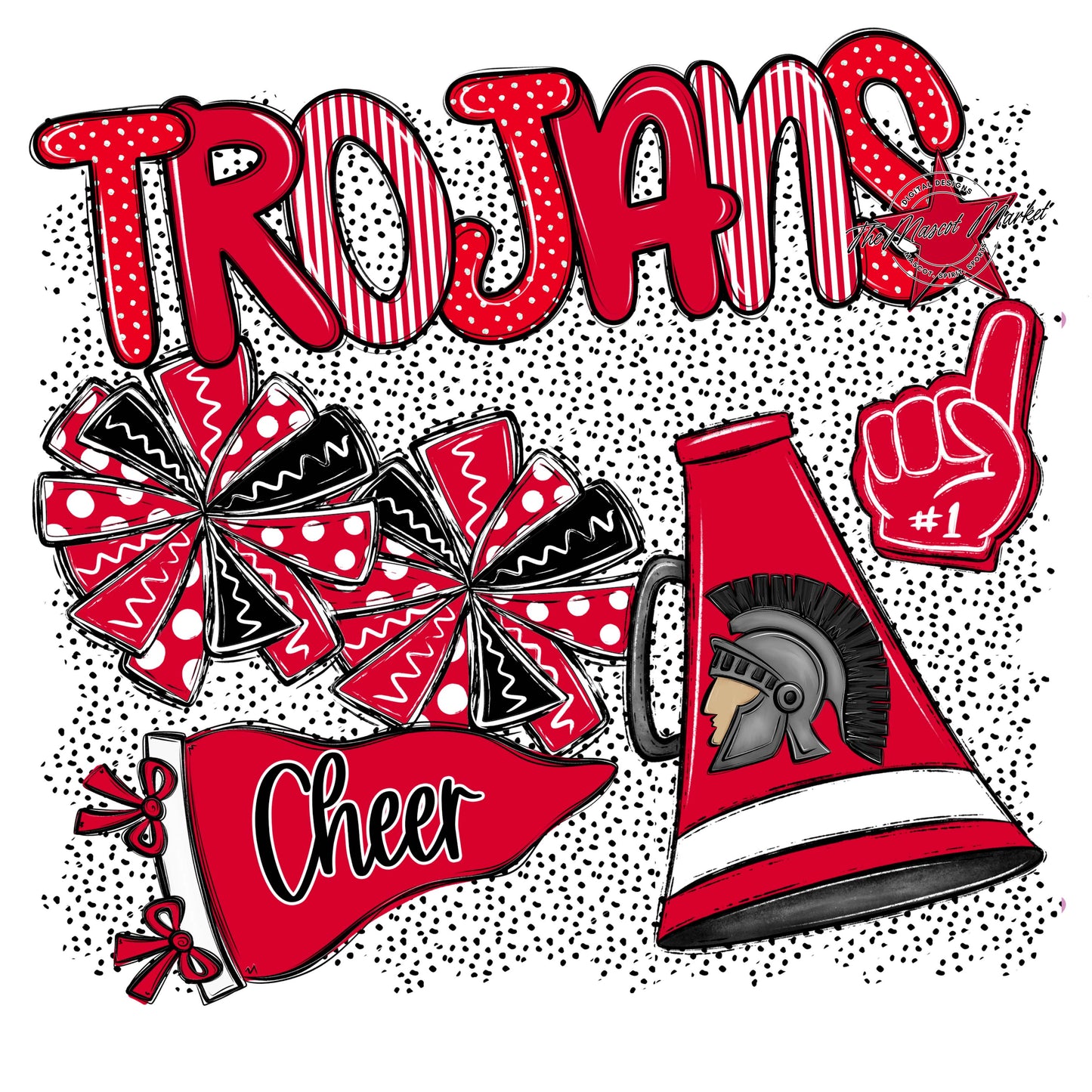 Trojans Cheer Spirit-Red