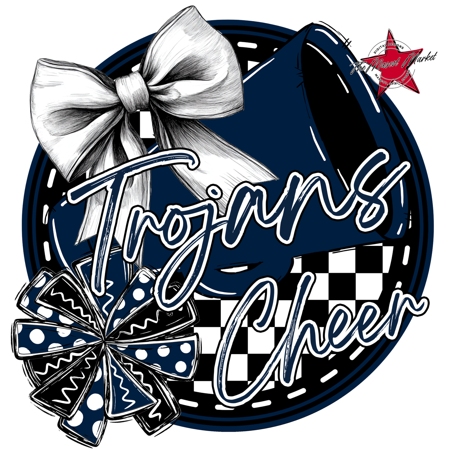 Trojans Circle Cheer Design-Navy