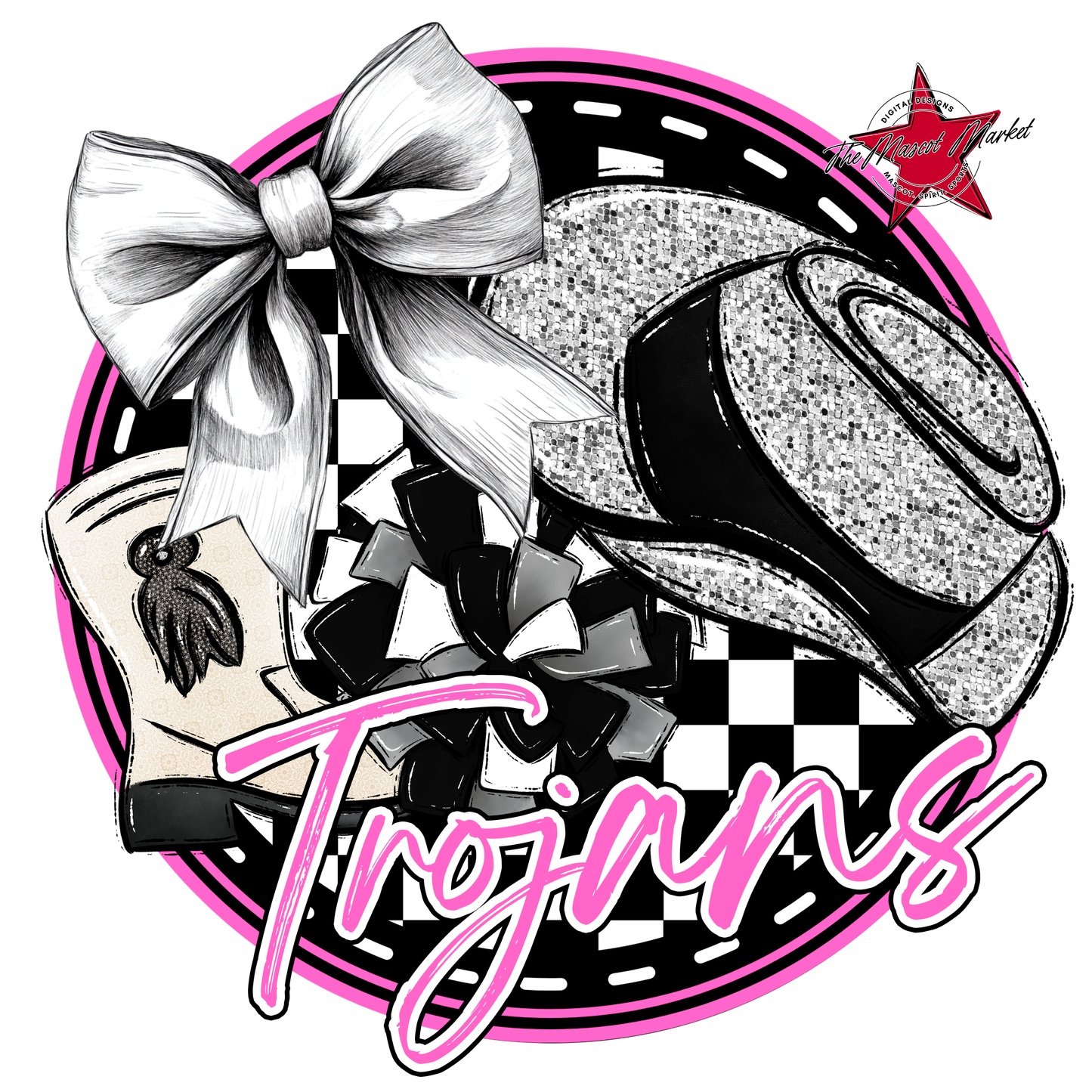 Trojans Circle Drillteam Design-Baby Pink