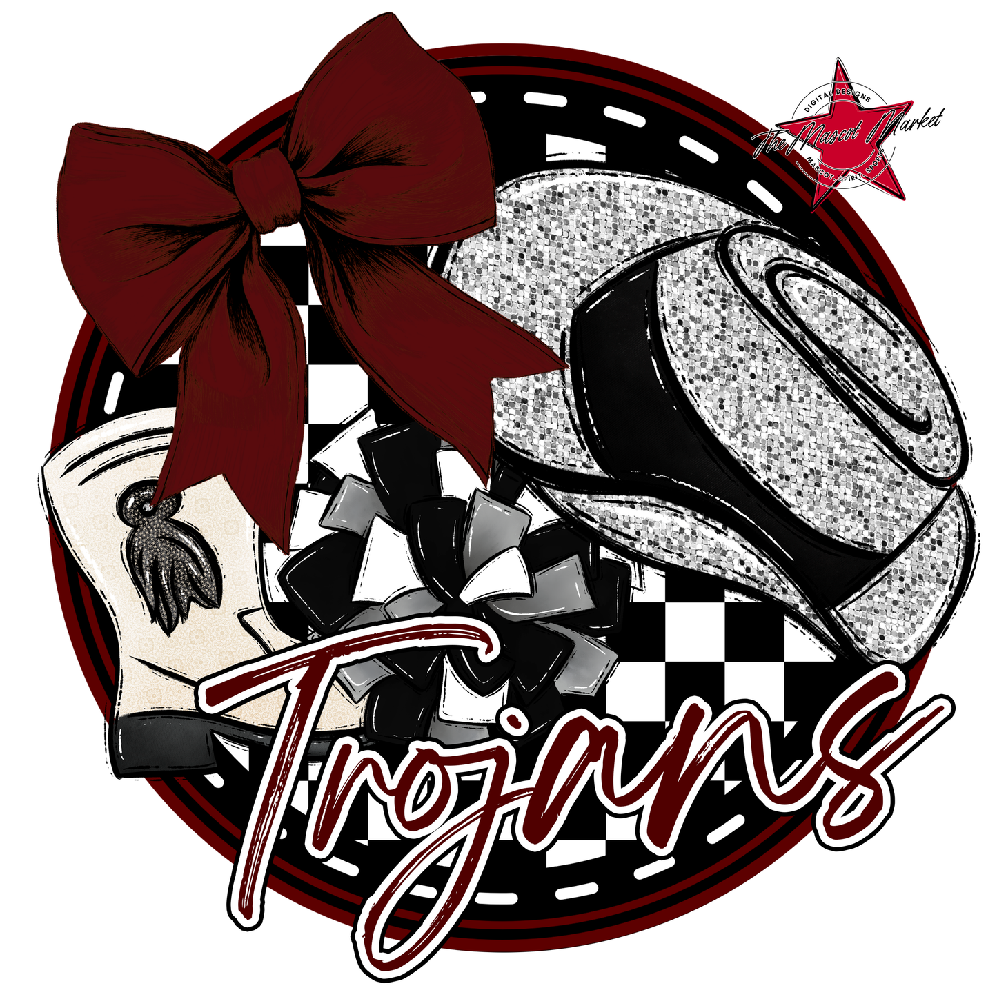 Trojans Circle Drillteam Design-Maroon