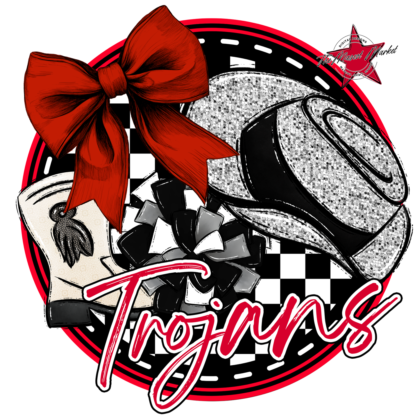 Trojans Circle Drillteam Design-Red
