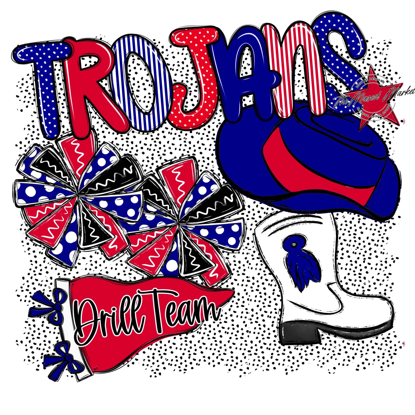 Trojans Drillteam Spirit-Blue & Red