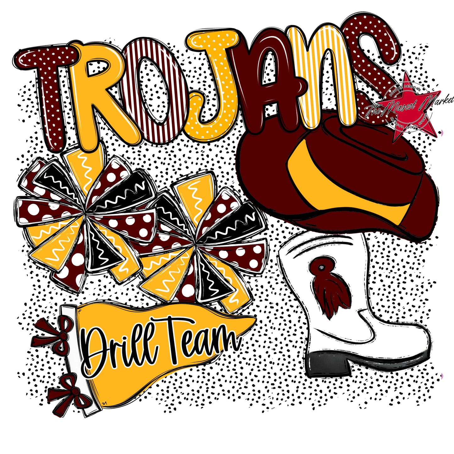 Trojans Drillteam Spirit-Maroon & Yellow