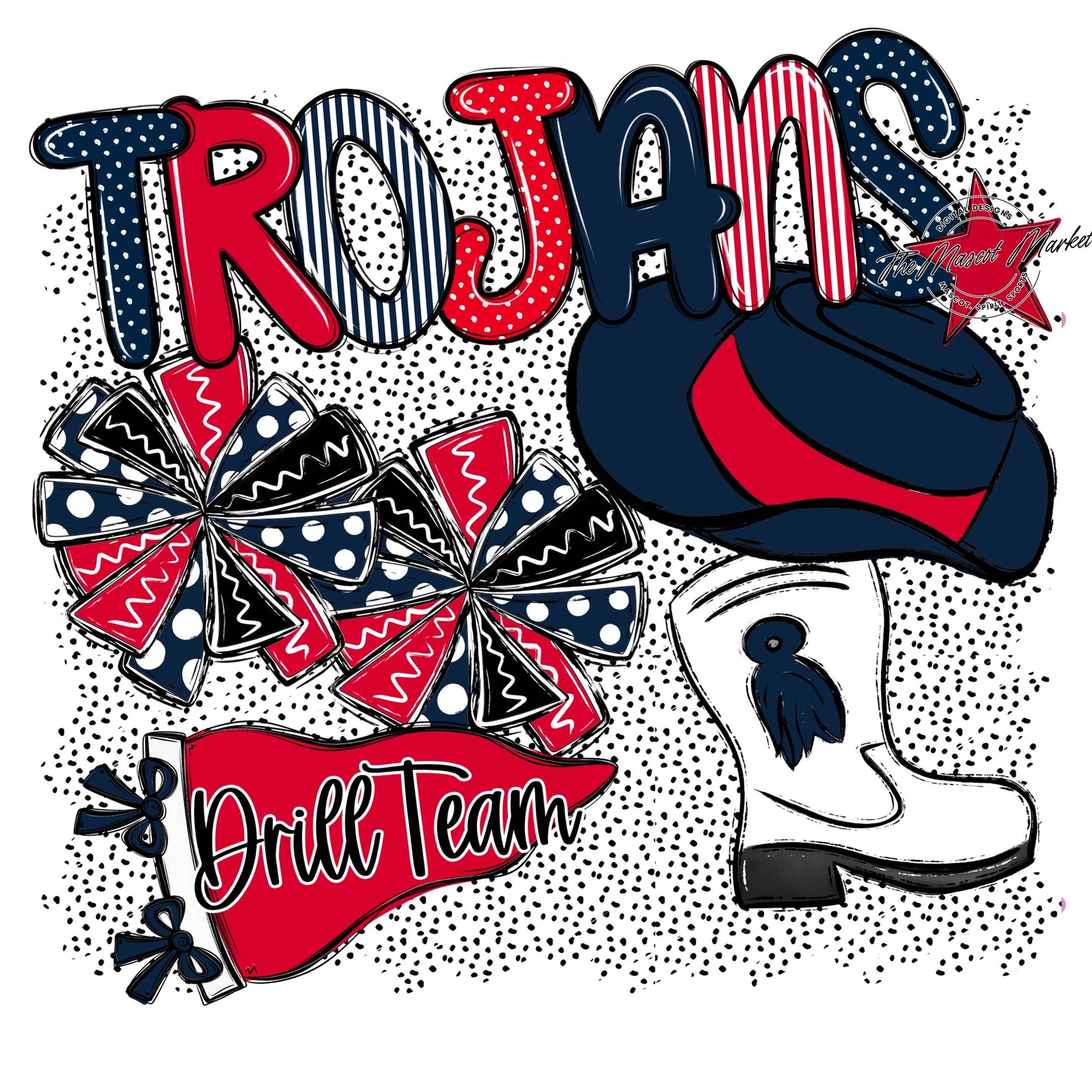 Trojans Drillteam Spirit-Navy & Red