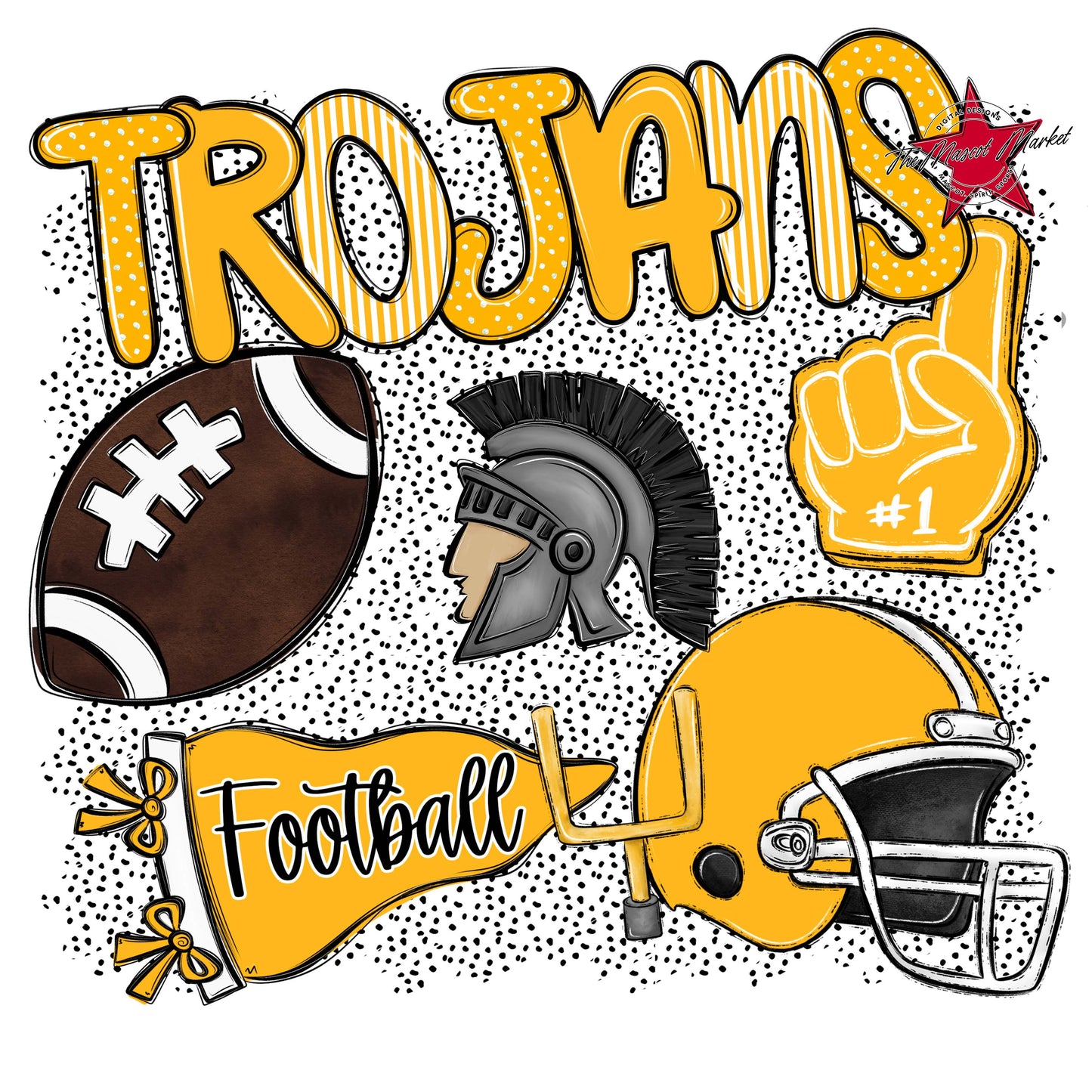 Trojans Football Spirit-Yellow