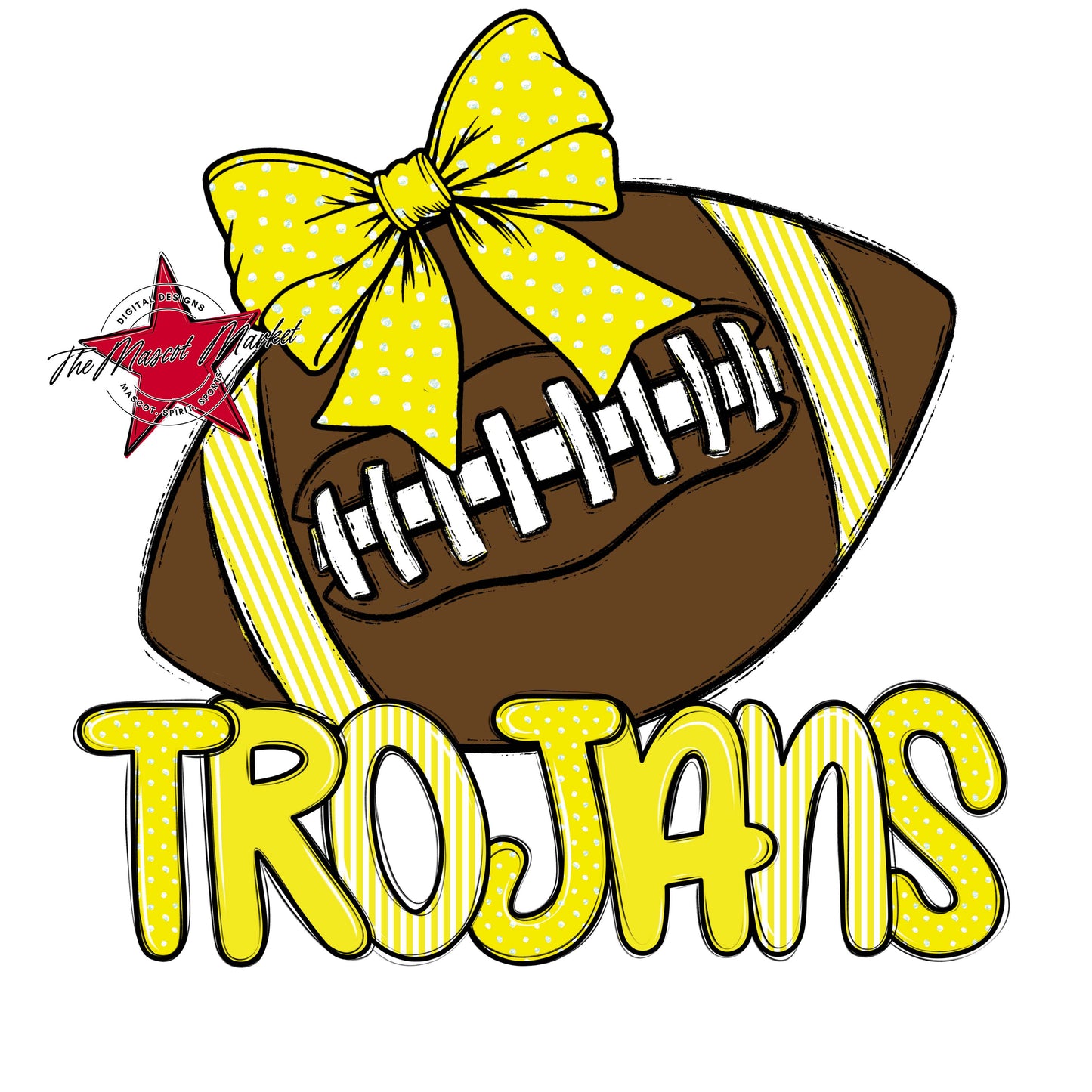 Trojans Football Spirit Design-Bright Yellow