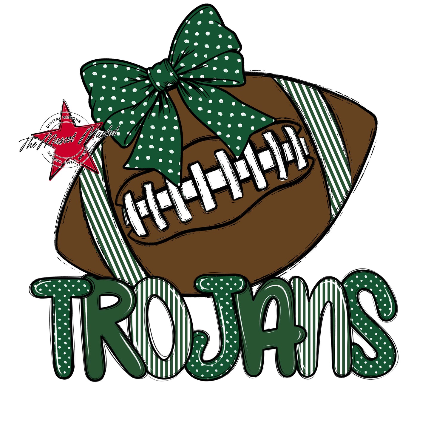 Trojans Football Spirit Design-Green