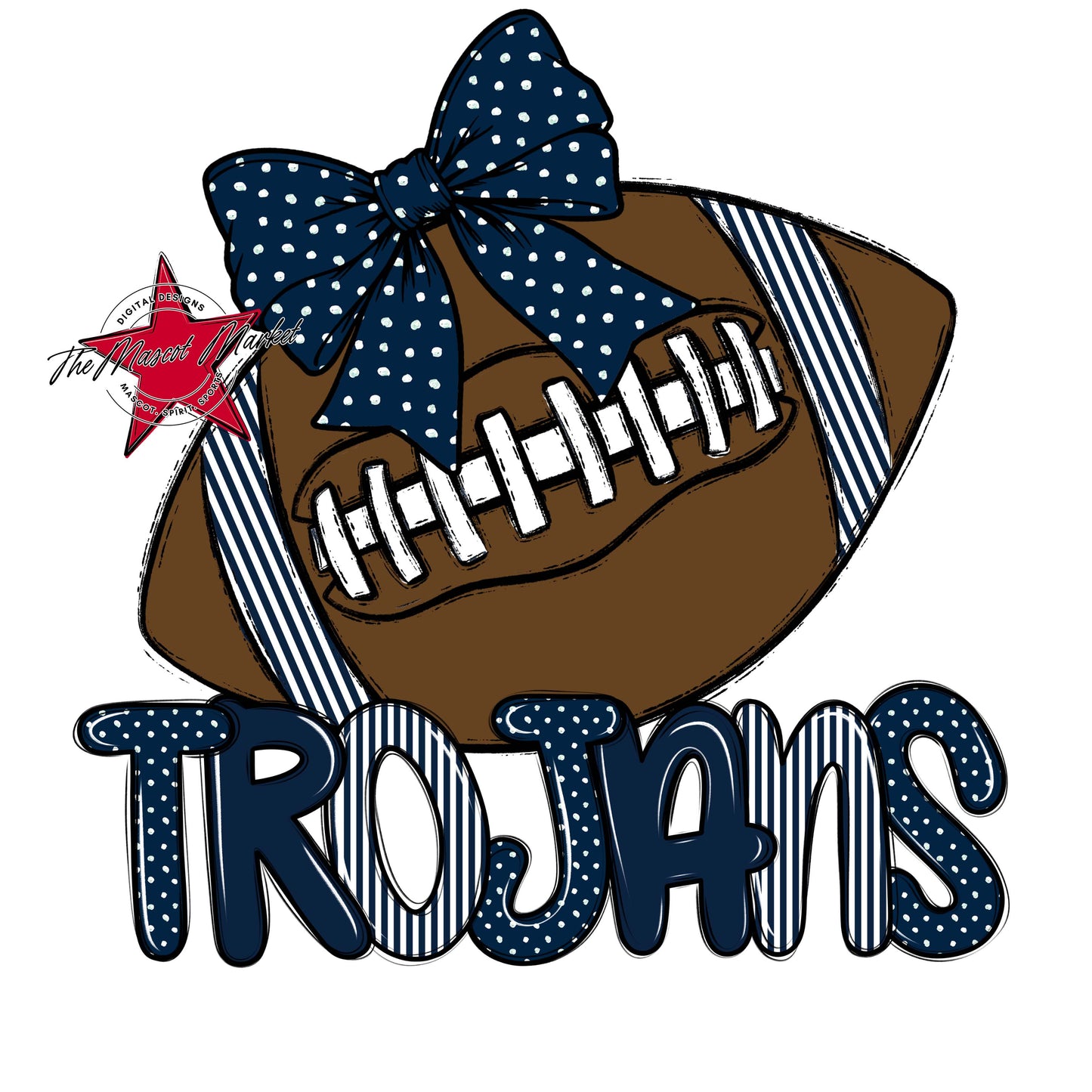Trojans Football Spirit Design-Navy